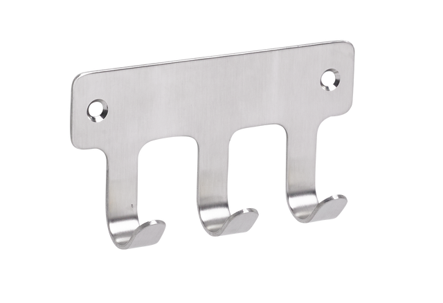 Perchero de pared Loft acero inoxidable gris  con 3 ganchos