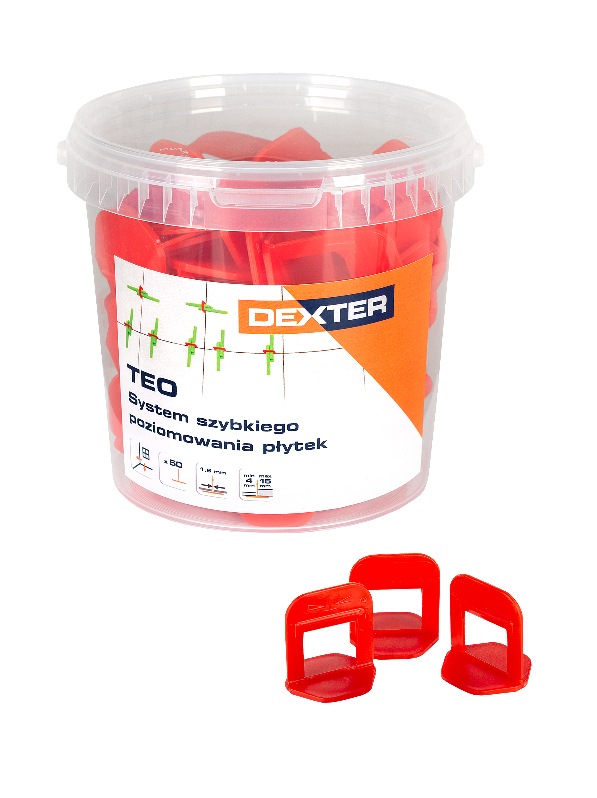 System poziomujący 50 szt. 1.6 mm Teo Dexter - 2