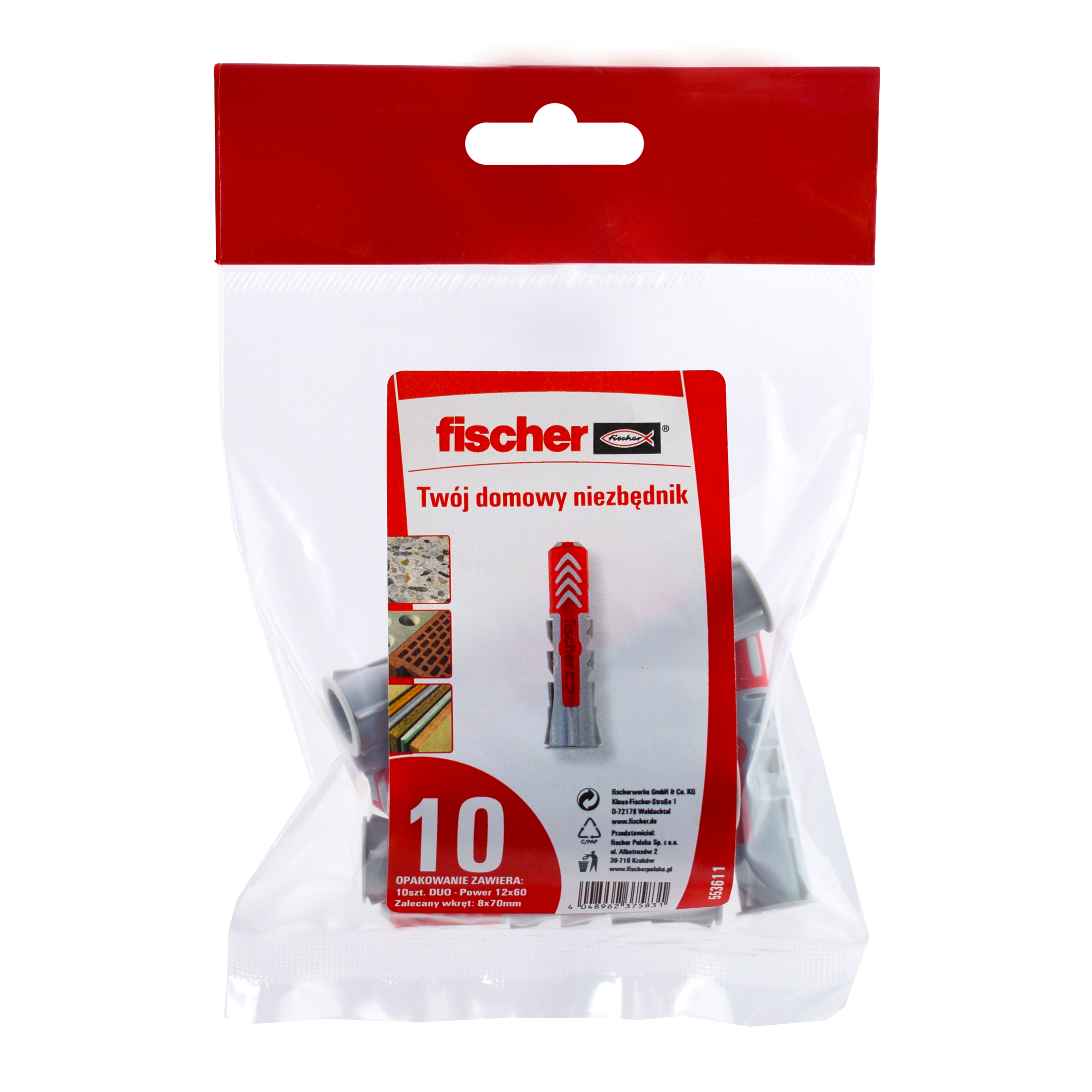 Koszulki uniwersalne Duopower 12 x 60 mm 10 szt. Fischer