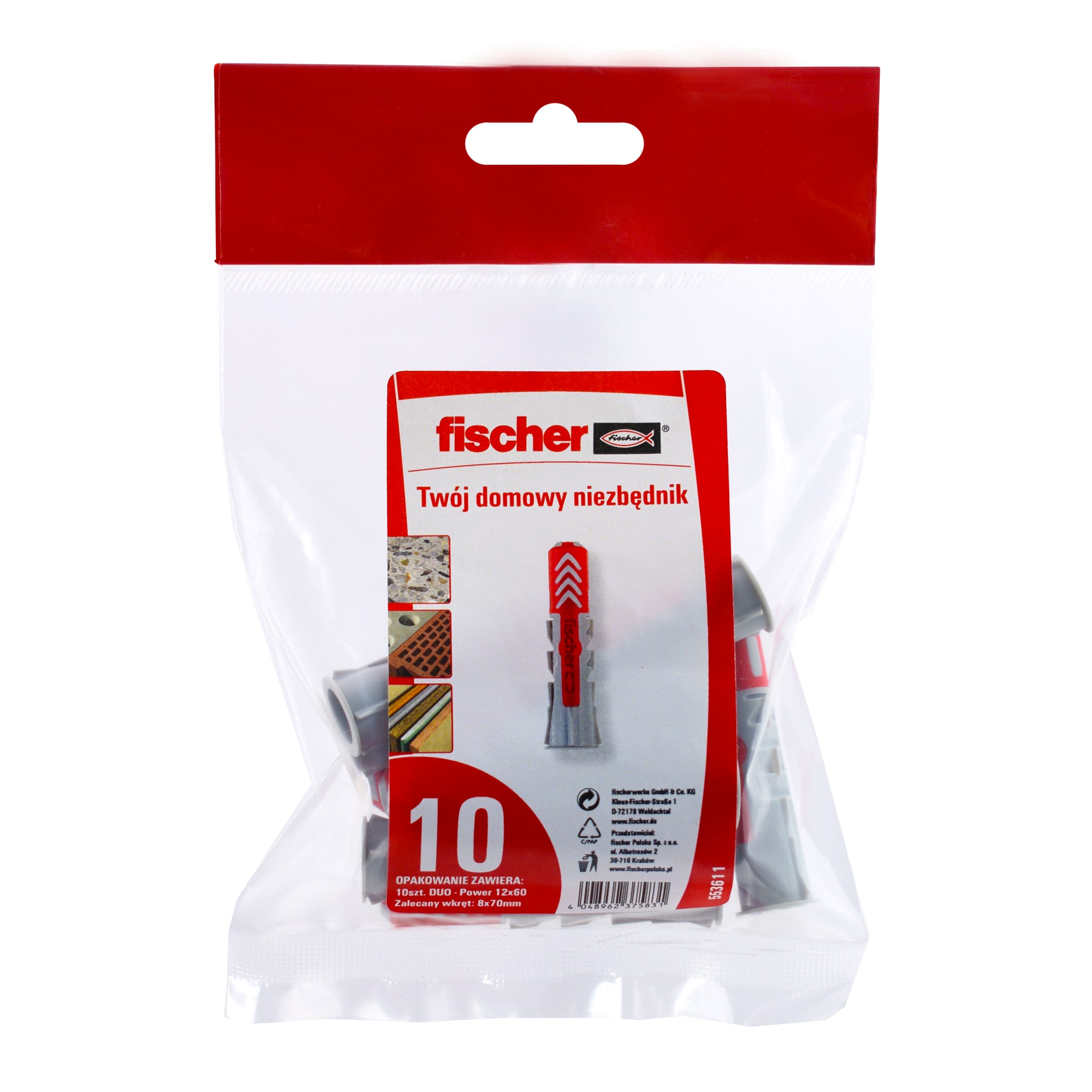 Koszulki Uniwersalne Duopower 12 X 60 Mm 10 Szt Fischer Leroy Merlin Koszulki uniwersalne duopower 12 x 60 mm 10 szt fischer leroy merlin