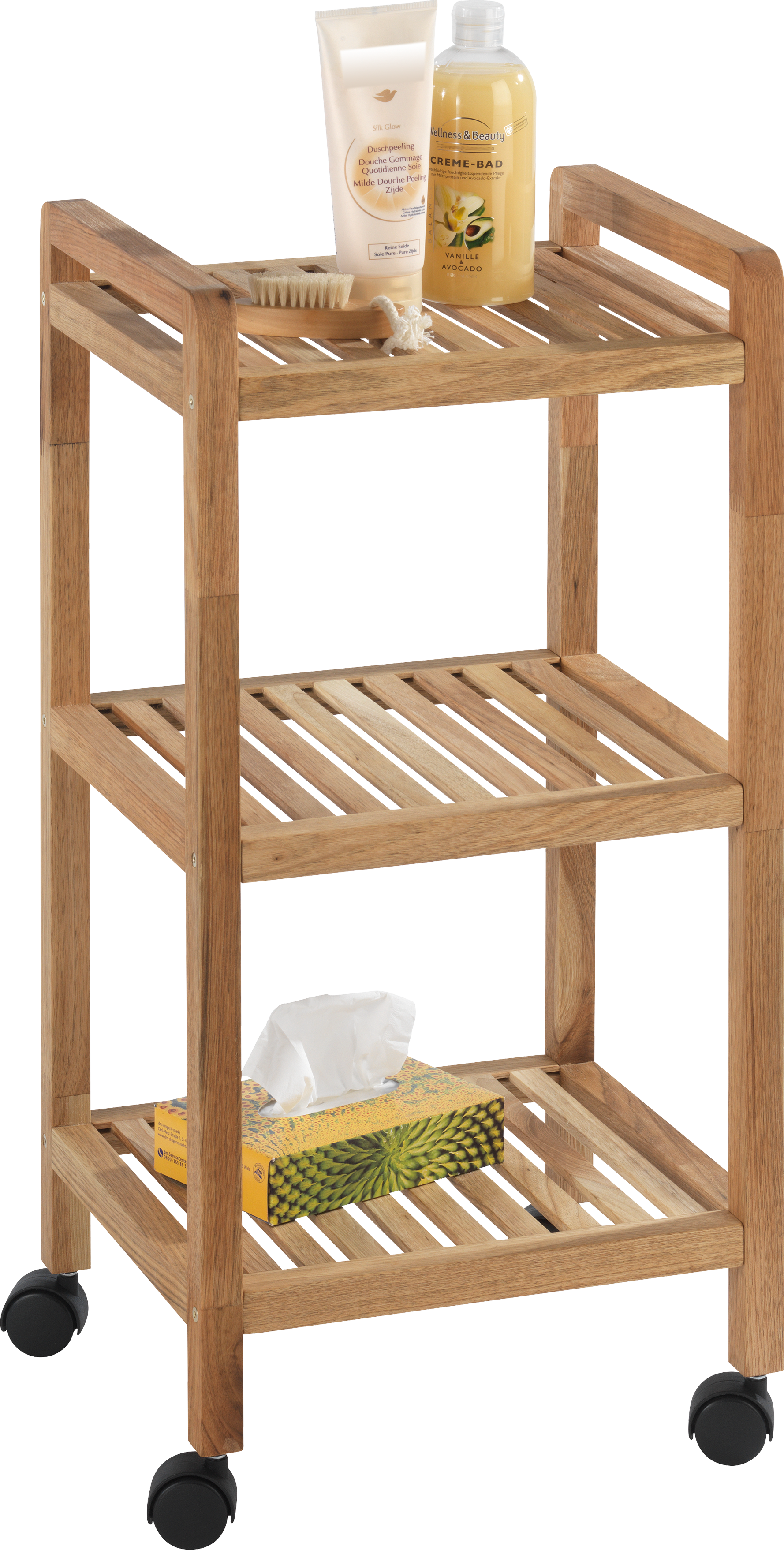 Carrito de baño Norway marrón con 3 estantes 31x35x72 cm - 4