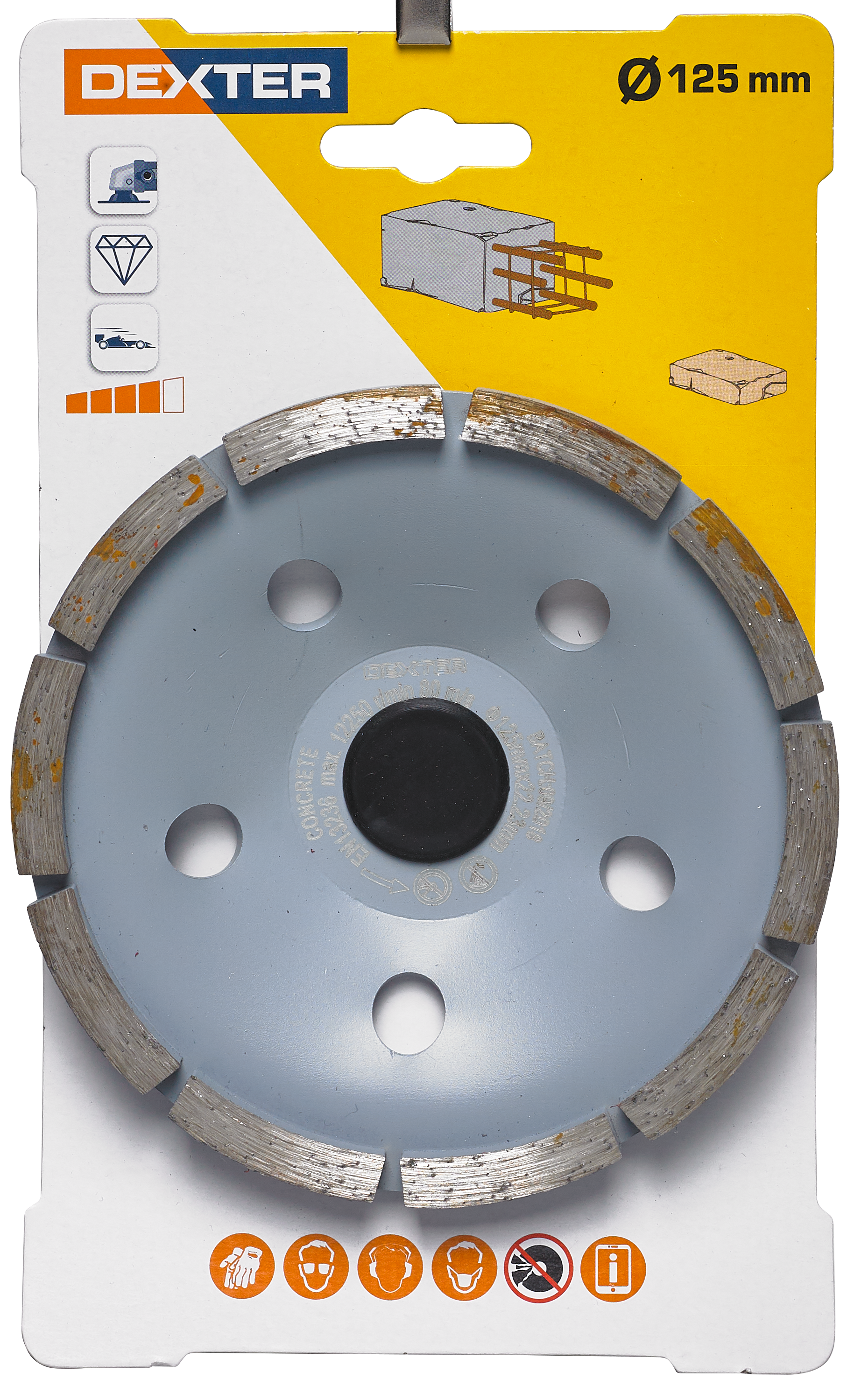 Głowica diamentowa 125 x 22.2 mm DO BETONU DEXTER - 5