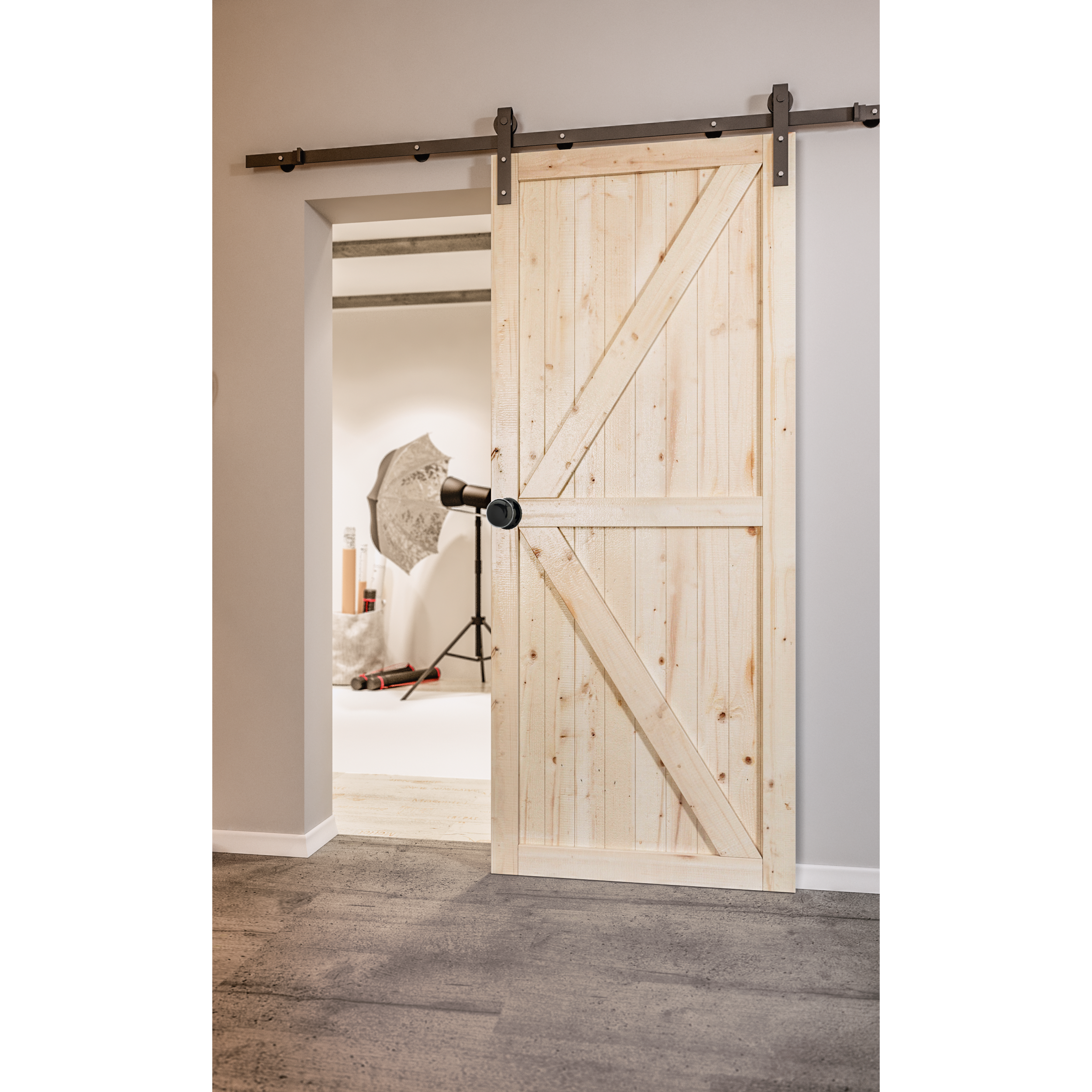 System przesuwny naścienny do drzwi przesuwnych Loft Czarny - 5