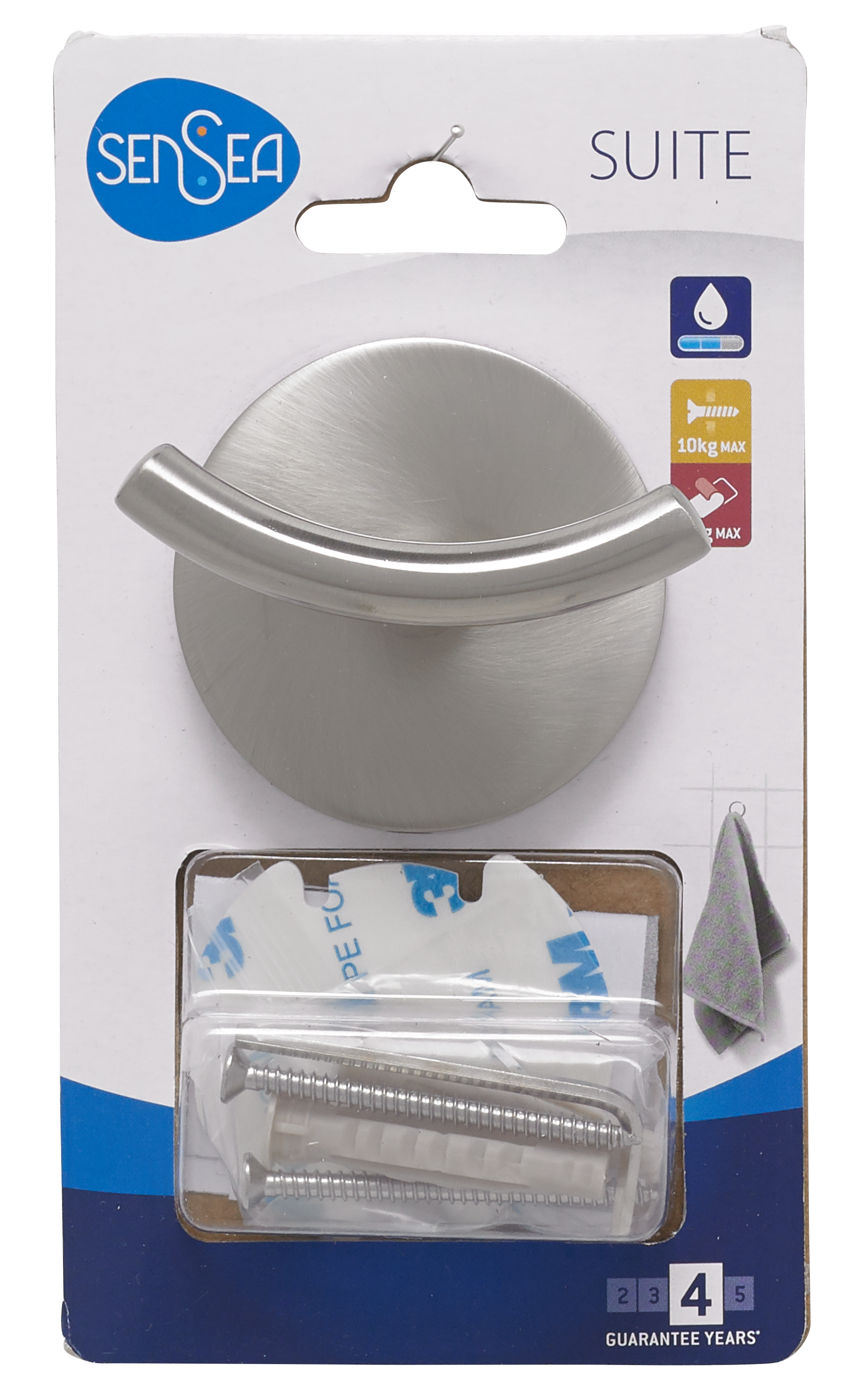 Percha/perchero Suite zamak gris  con 2 ganchos - 7