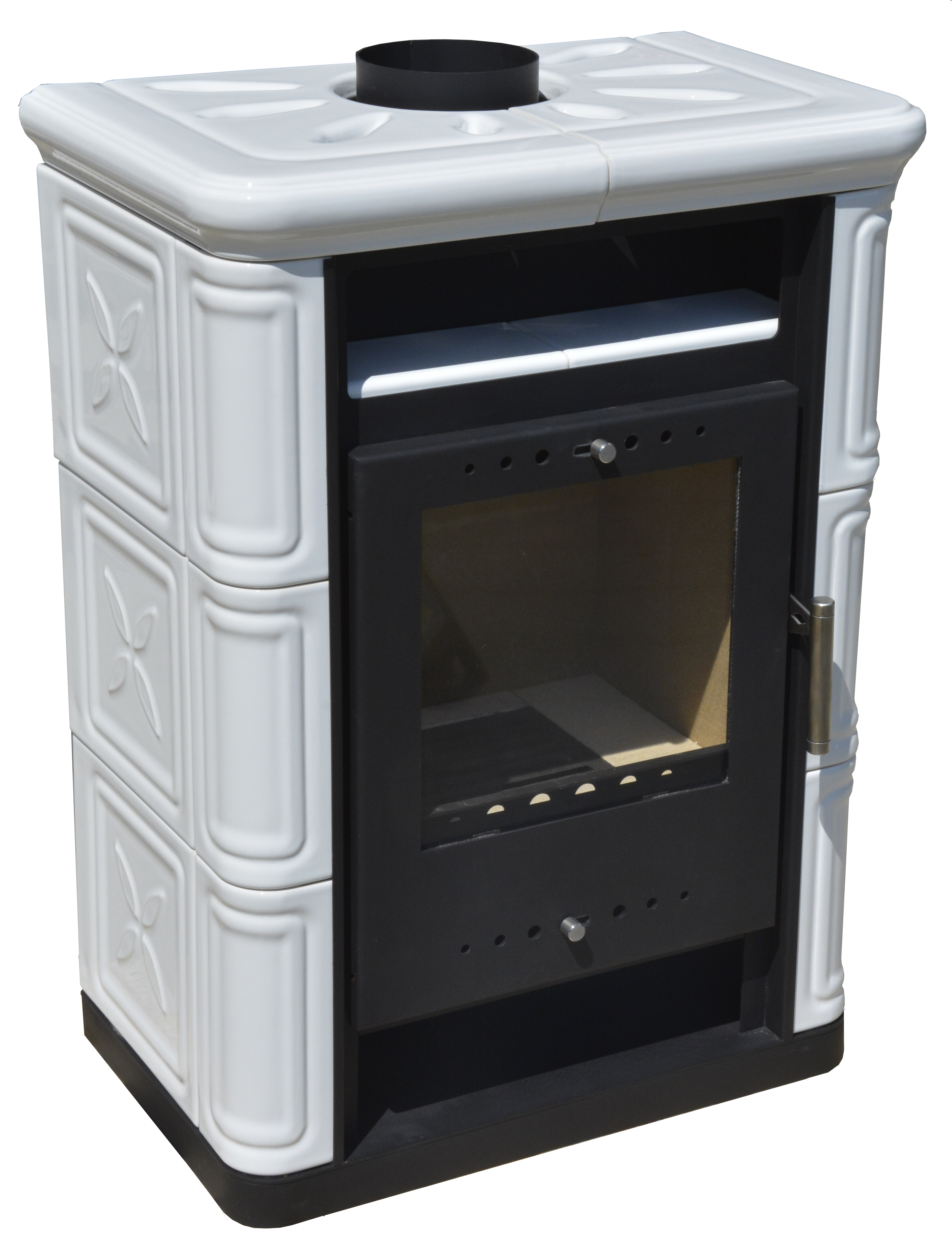 Piec kominkowy Arta 6 kW biały Nordflam