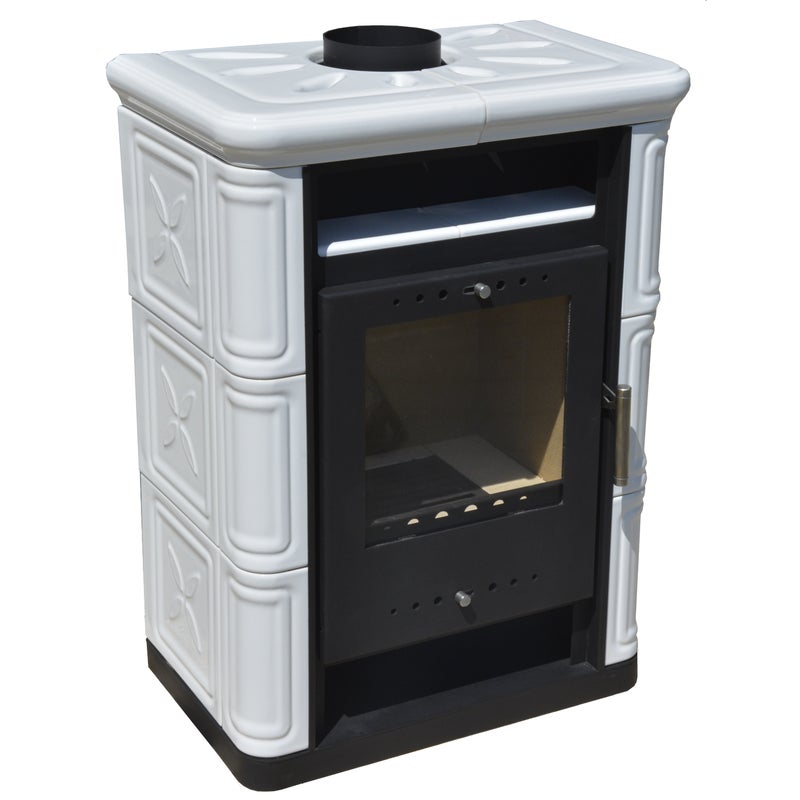 Piec kominkowy Arta 6 kW biały Nordflam