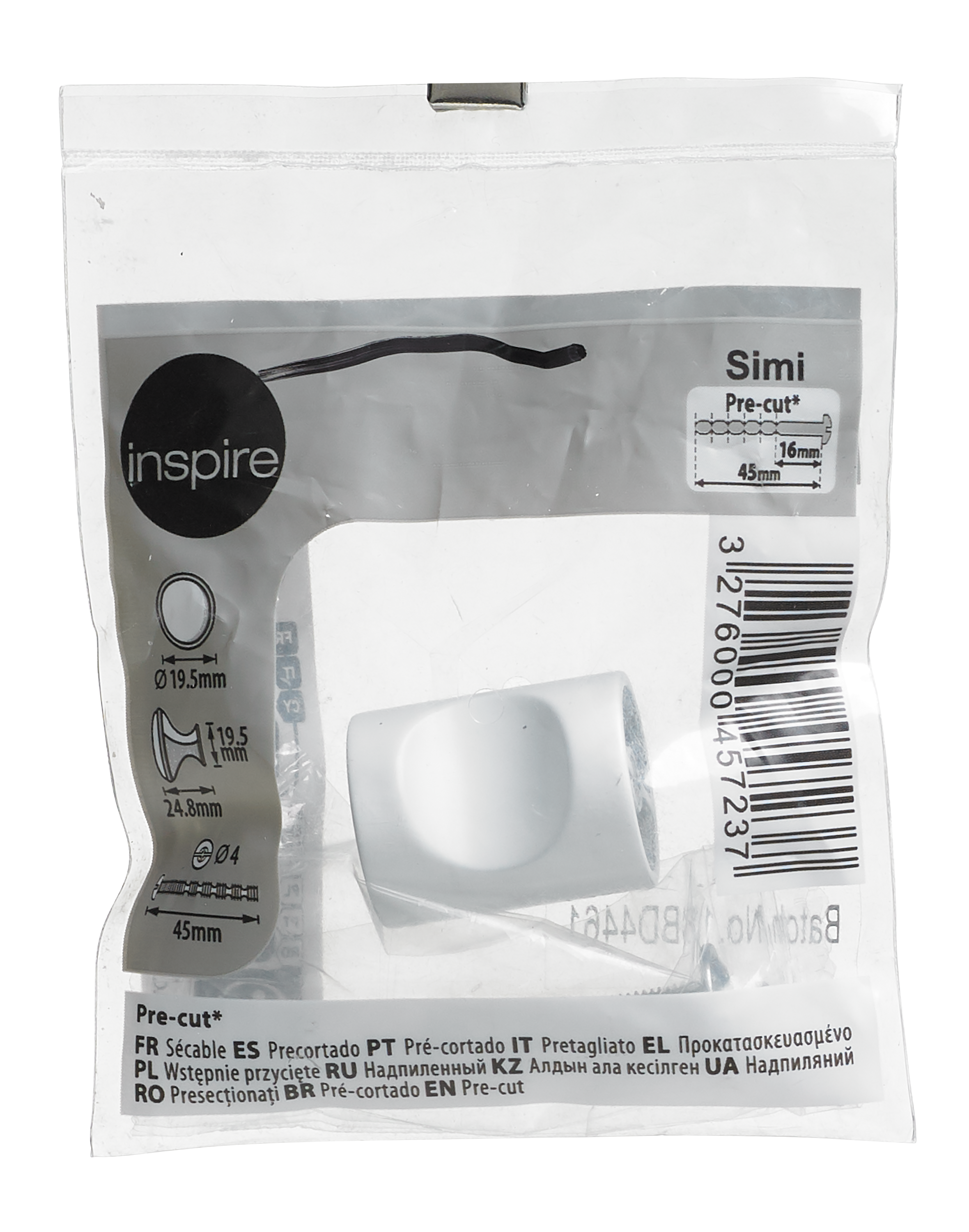 Gałka meblowa Simi 19 mm biała matowa Inspire - 7