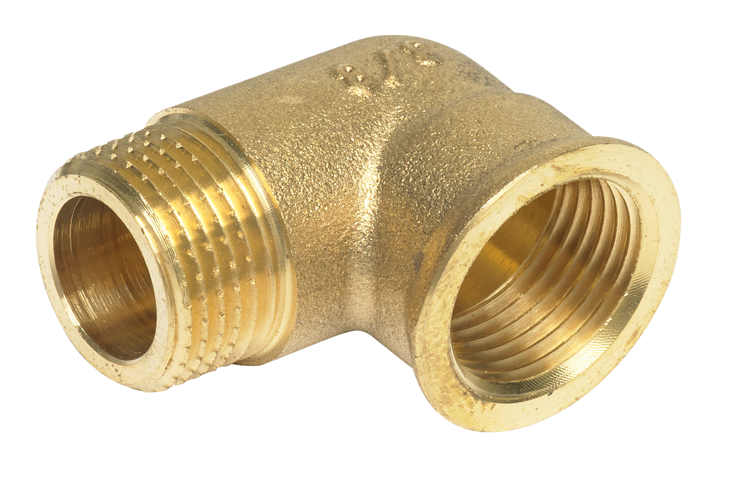 Codo de latón 90º h3/8- m3/8 r-r