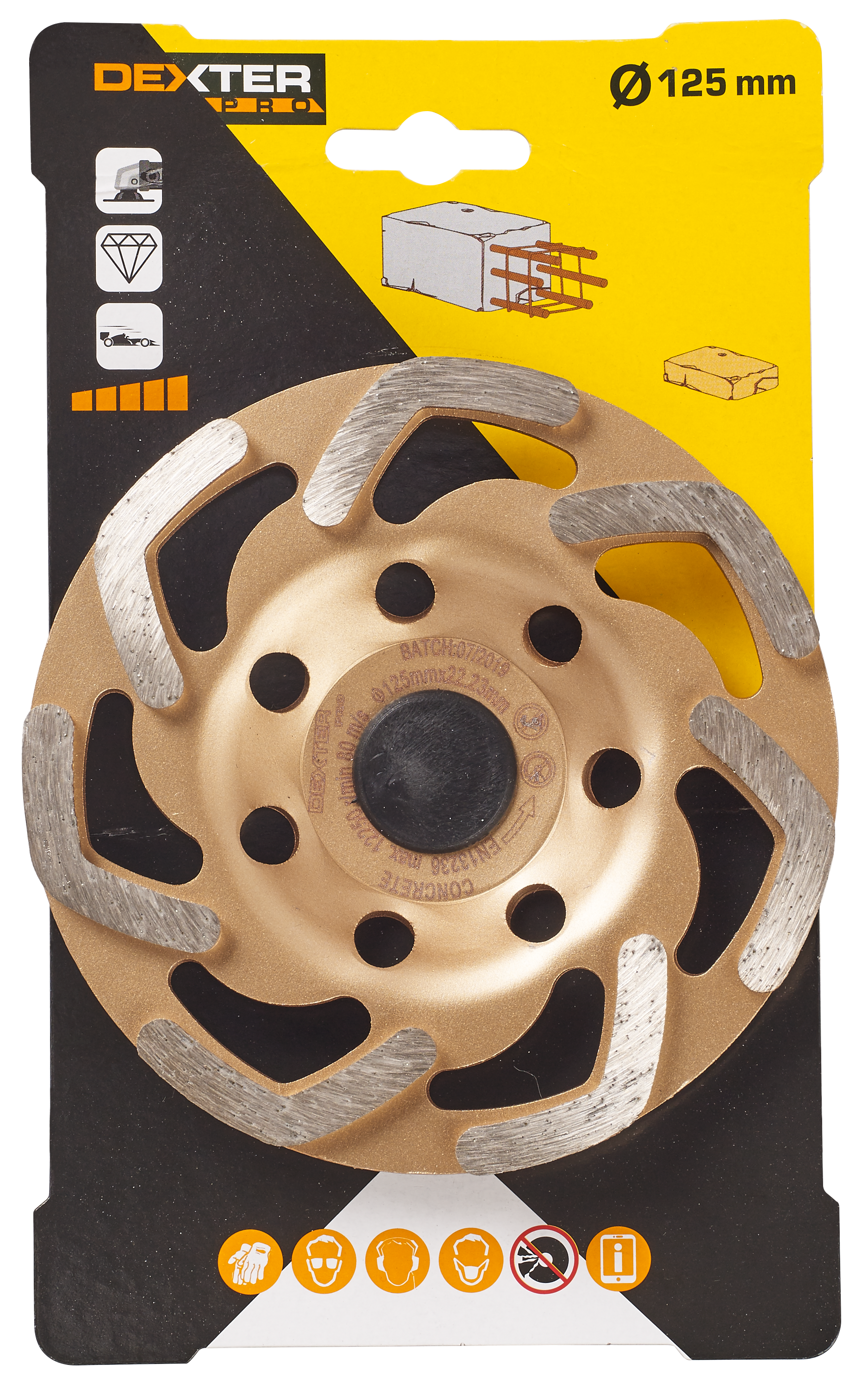 Głowica diamentowa do szlifierki kątowej do betonu125 x 22.2 mm DEXTER PRO - 3