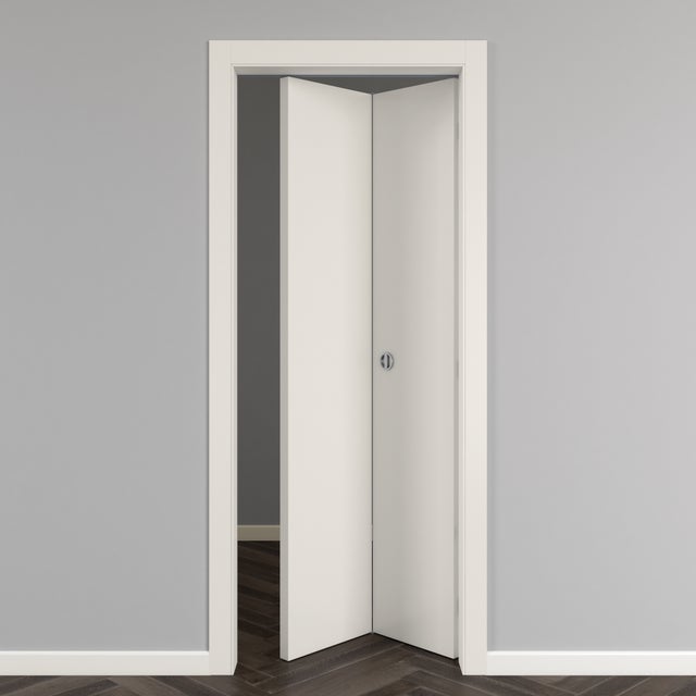 Porta pieghevole a libro in MDF, L 70 x H 210 cm, bianca, apertura reversibile STRAUSS