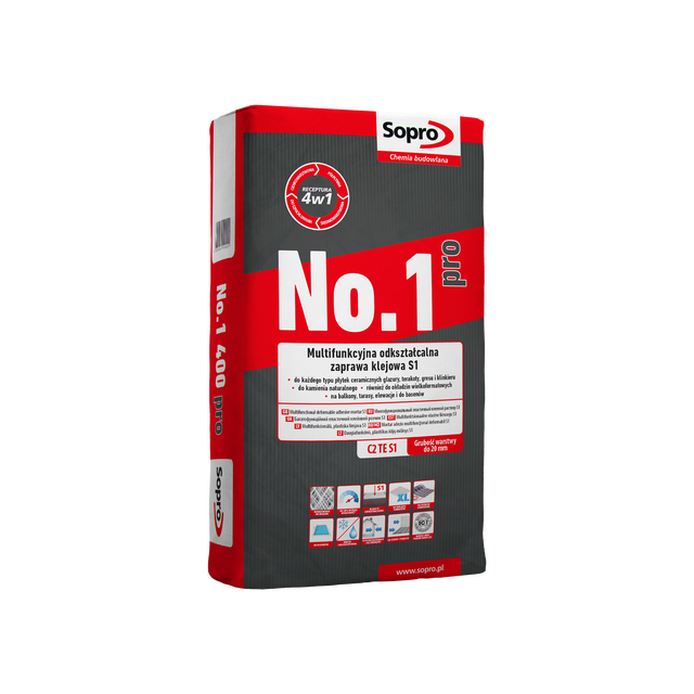 Zaprawa klejowa NO1 PRO S1 22.5 KG SOPRO