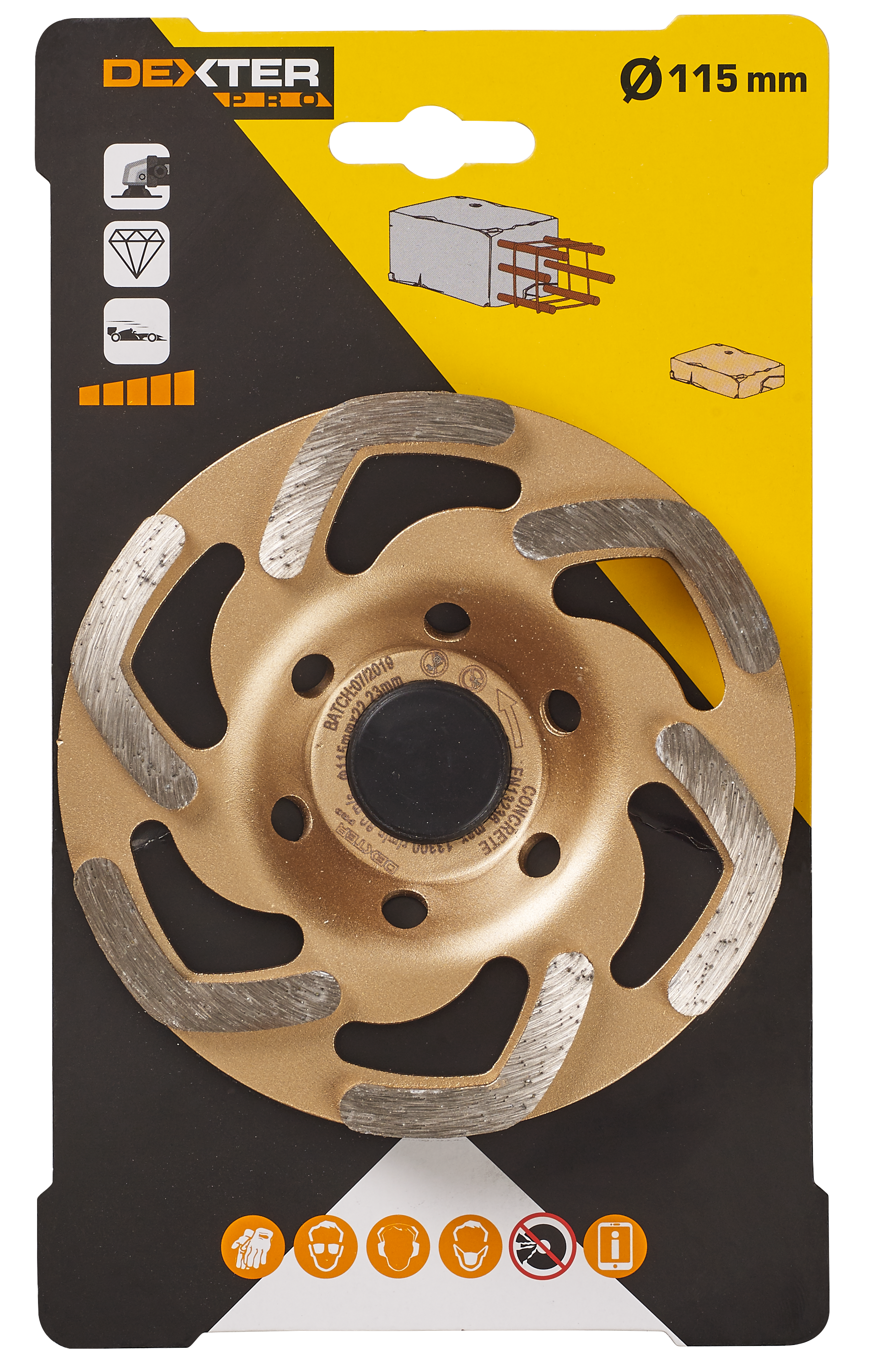 Głowica diamentowa do BETONU 115 x 22.2 mm DEXTER PRO - 3