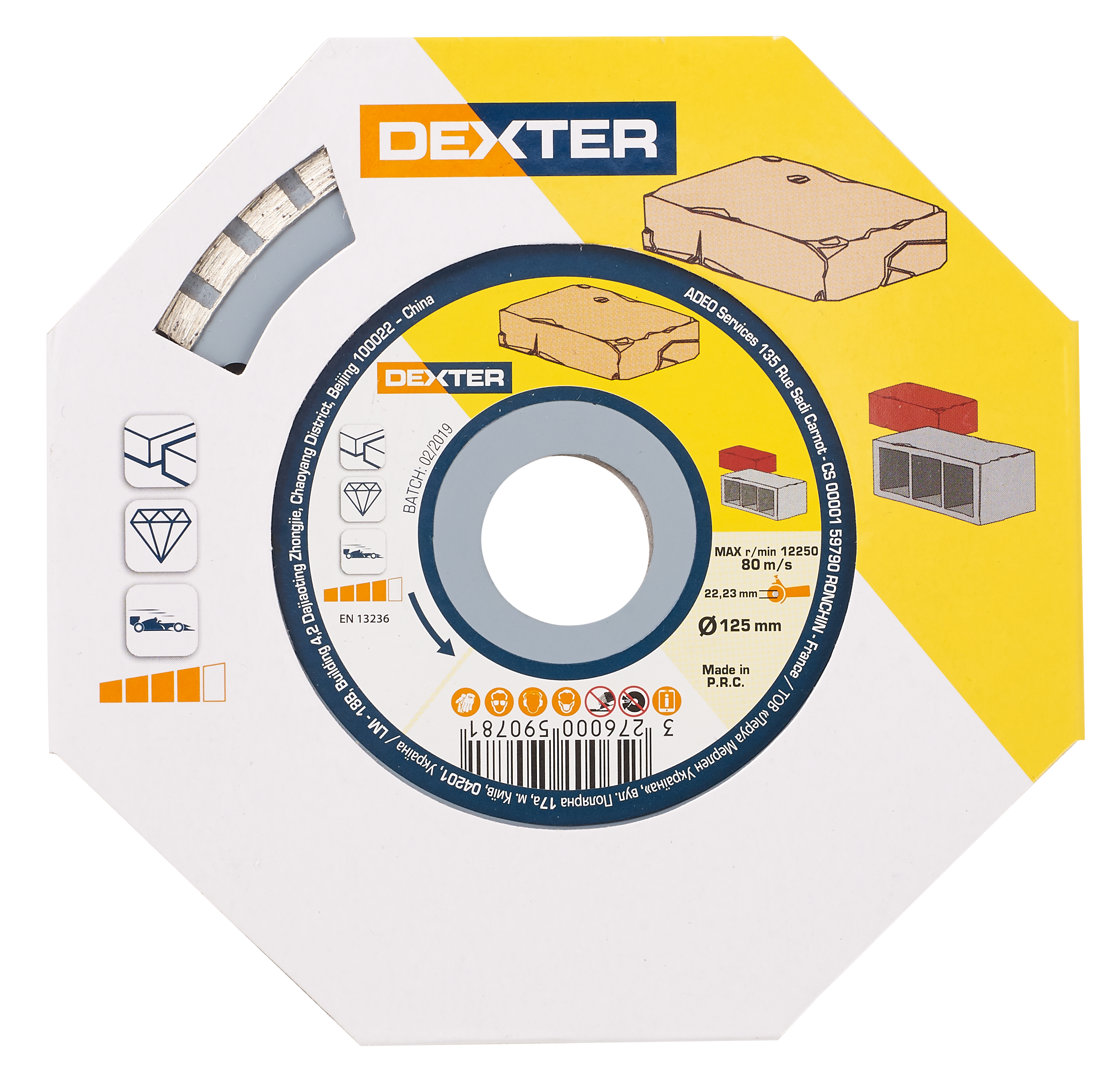 Tarcza diamentowa SEGMENTOWA DO KAMIENIA 125 x 2.3 x 22.2 mm DEXTER - 5