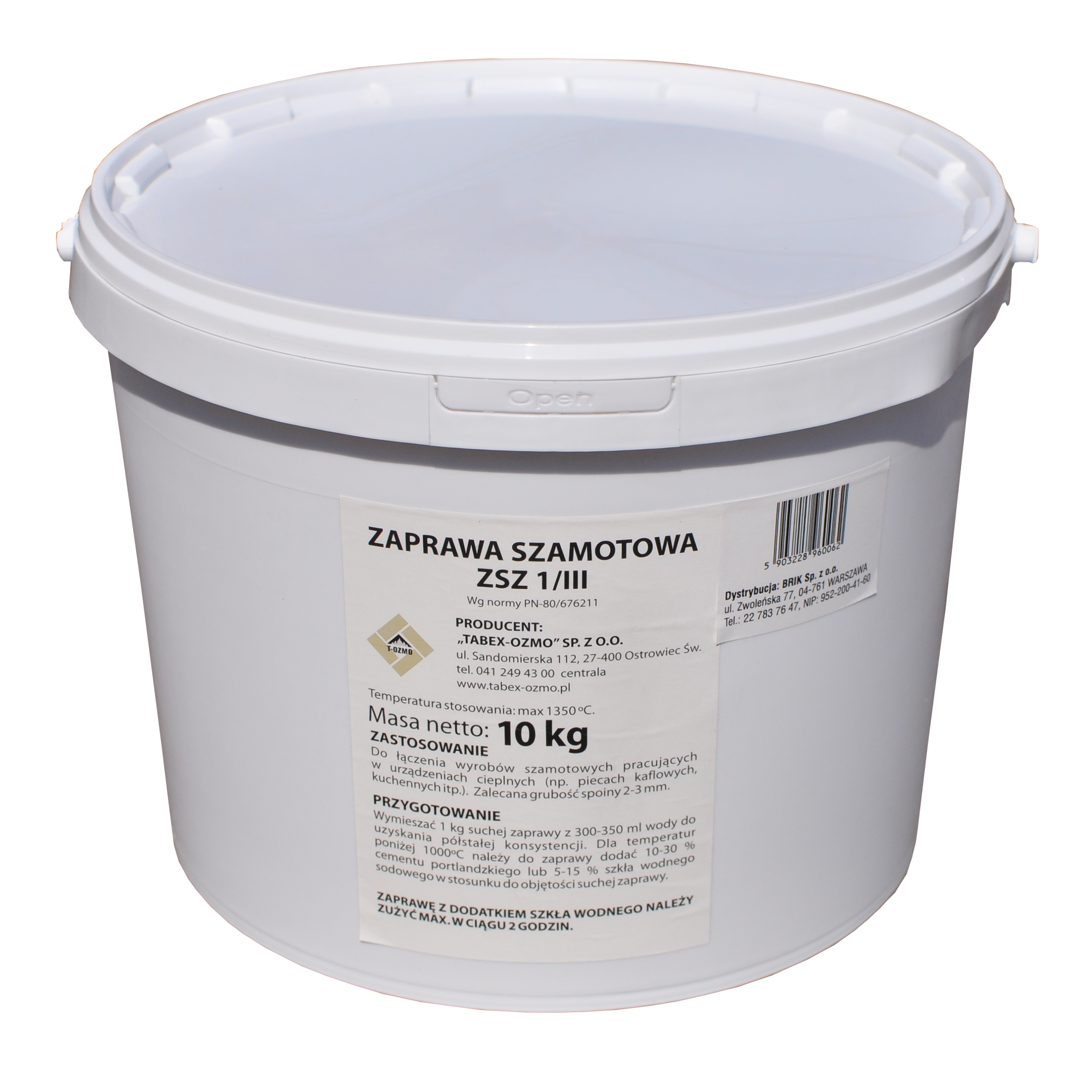 Zaprawa szamotowa ZSZ 1/III 10 kg