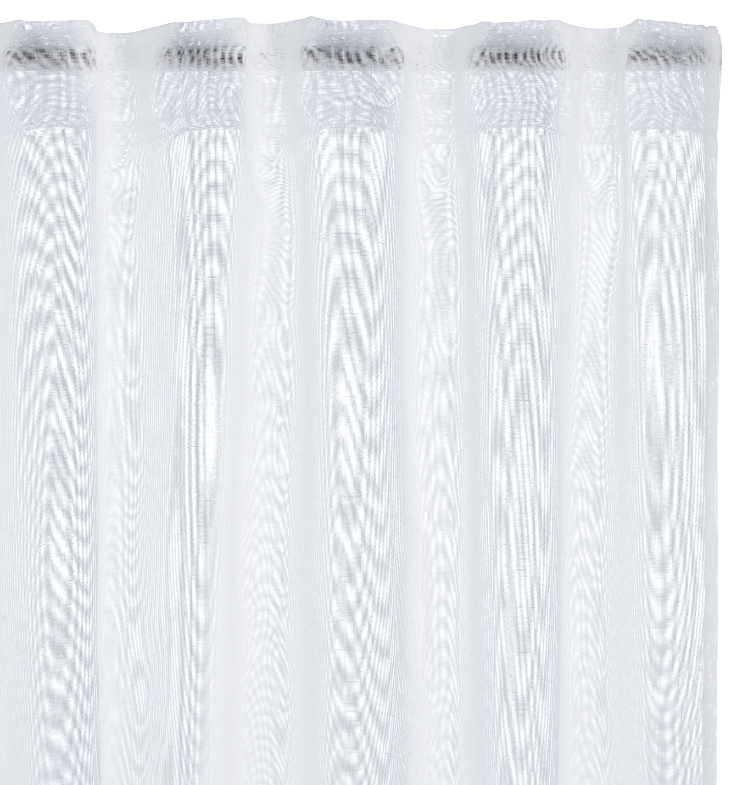 Visillo  cinta frunce, trabillas Abby  INSPIRE liso blanco de 300x280cm - 7