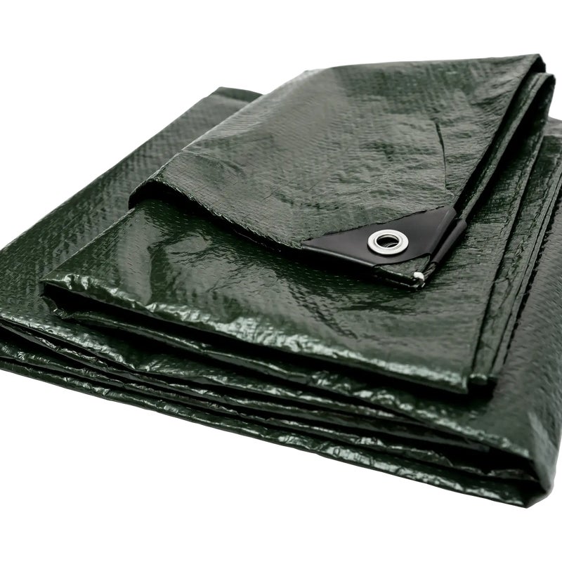 Plandeka ochronna PE 4x5 m 70 g/m2 zielono-niebieska z oczkami