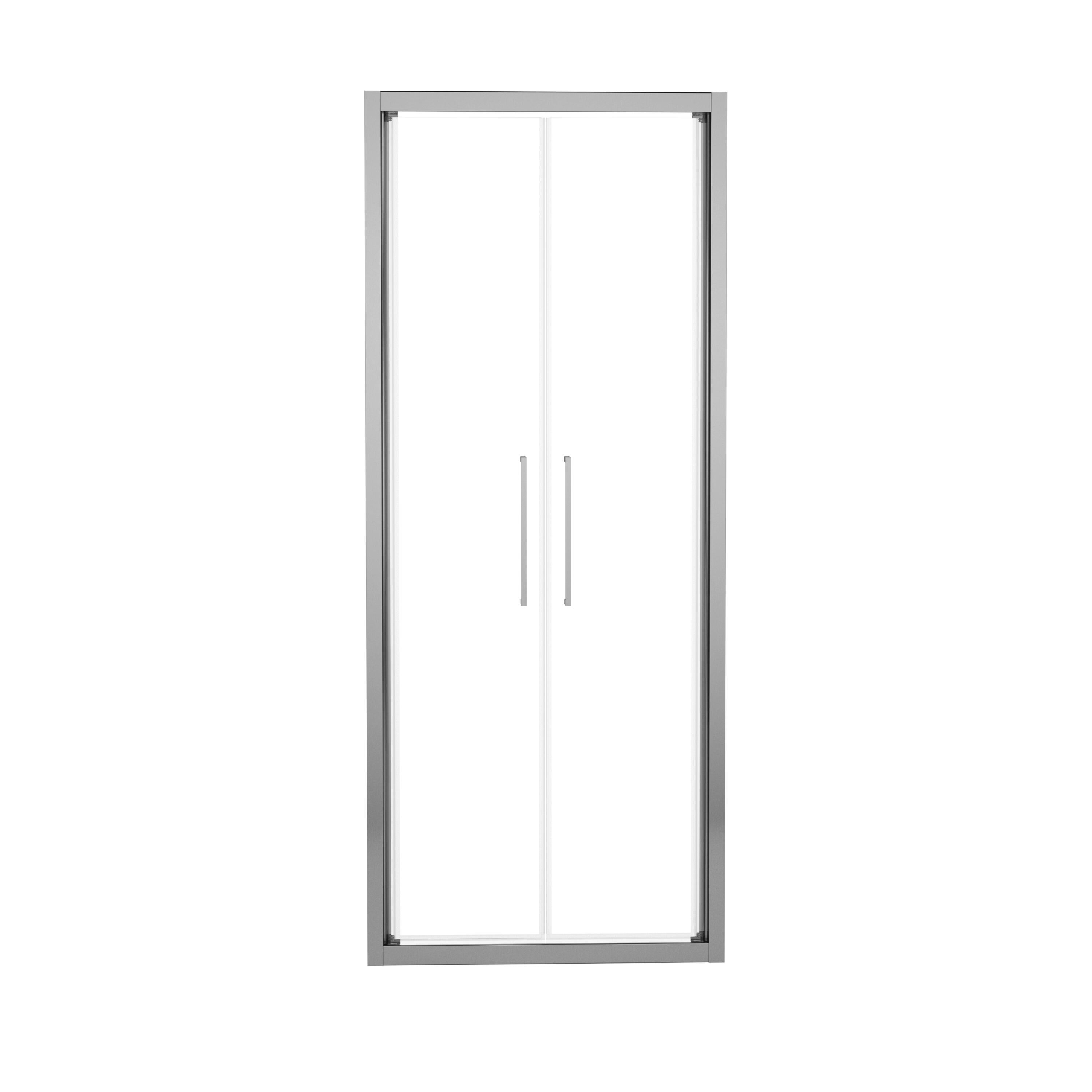 Porta doccia battente Record L 82-86 cm x H 195 cm x SP 6 mm, profilo cromo - 2