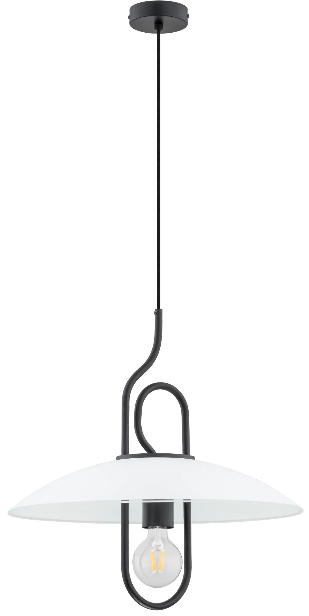 Lampa wisząca Chee Black biało-czarna E27 Alfa