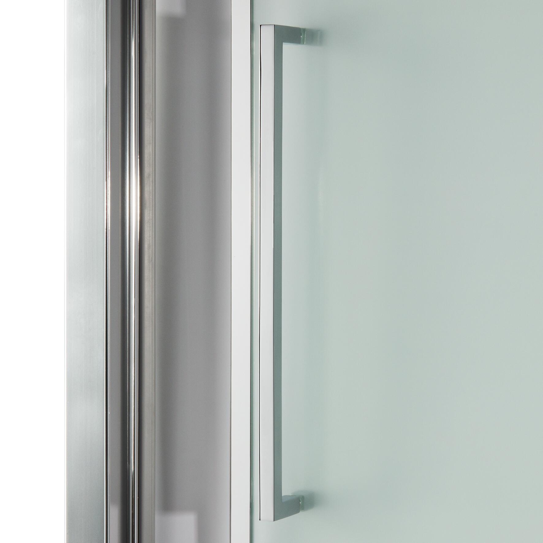Porta doccia saloon L 97-101 cm x H 195 cm per nicchia in vetro trasparente SP. 6 mm, profilo lucido cromo, serie Record - 3