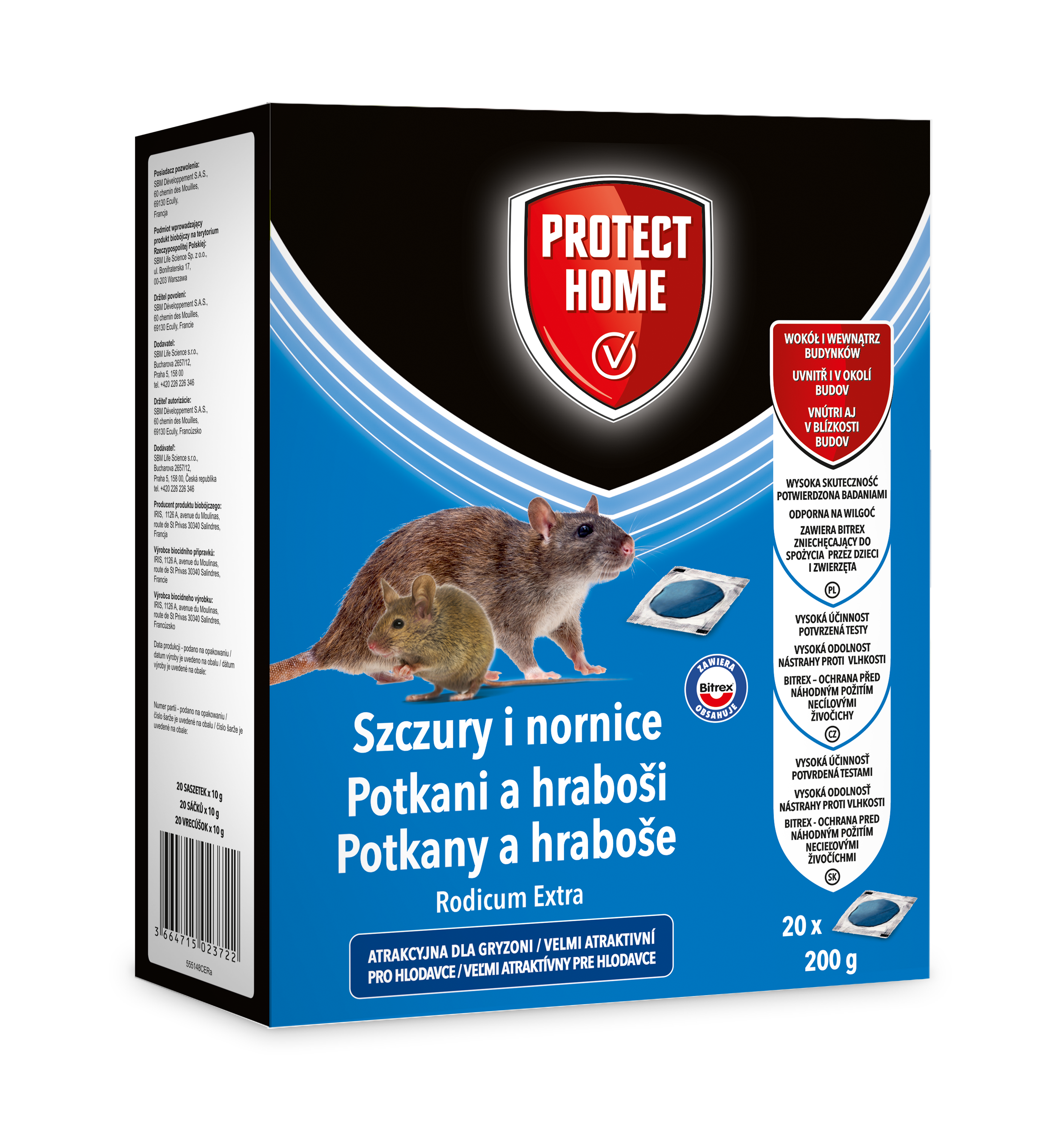 Trutka na szczury i nornice 20x10 g Rodicum Extra Protect Home