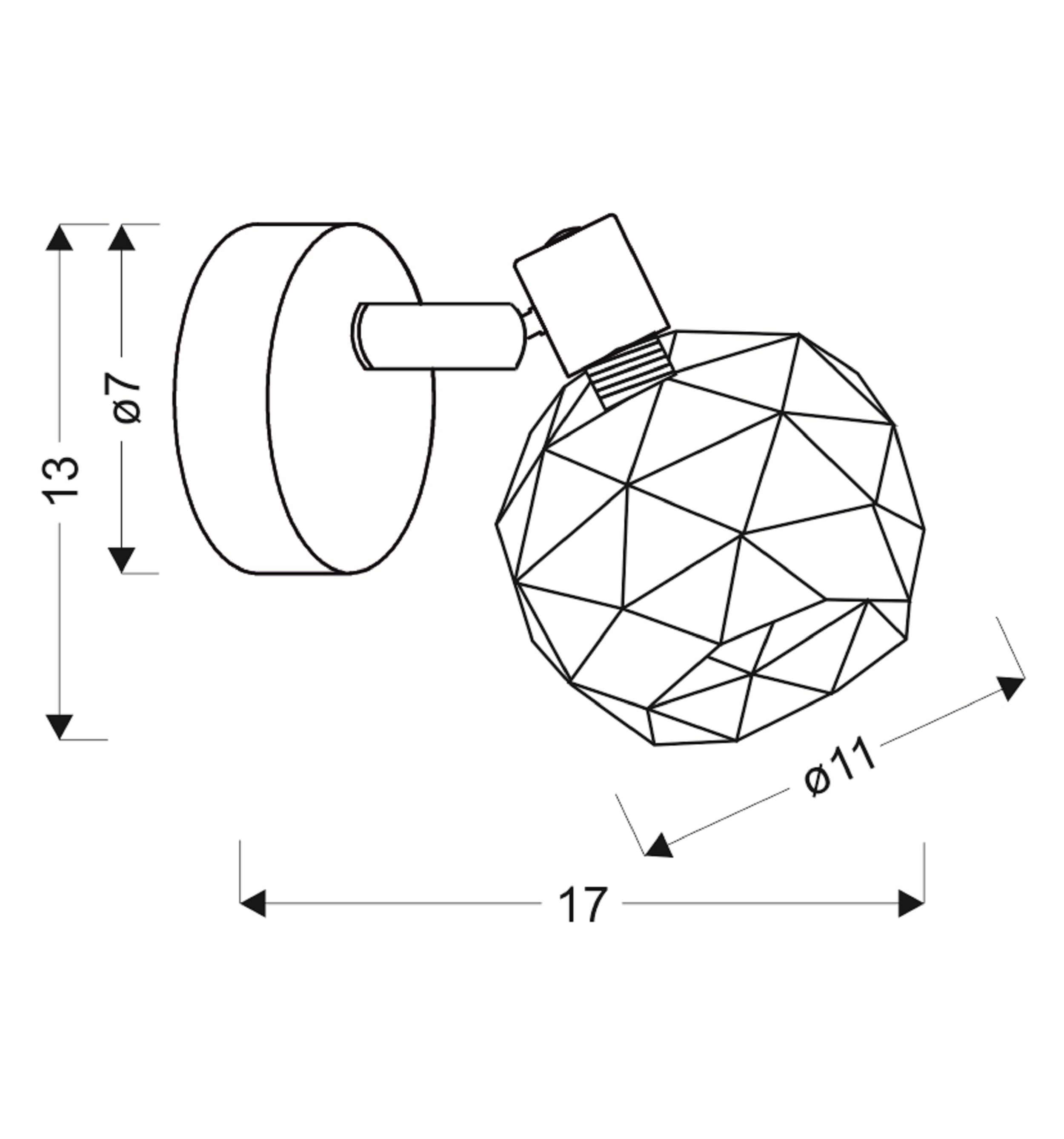 Reflektorek ACROBAT czarno-złoty E14 CANDELLUX - 3