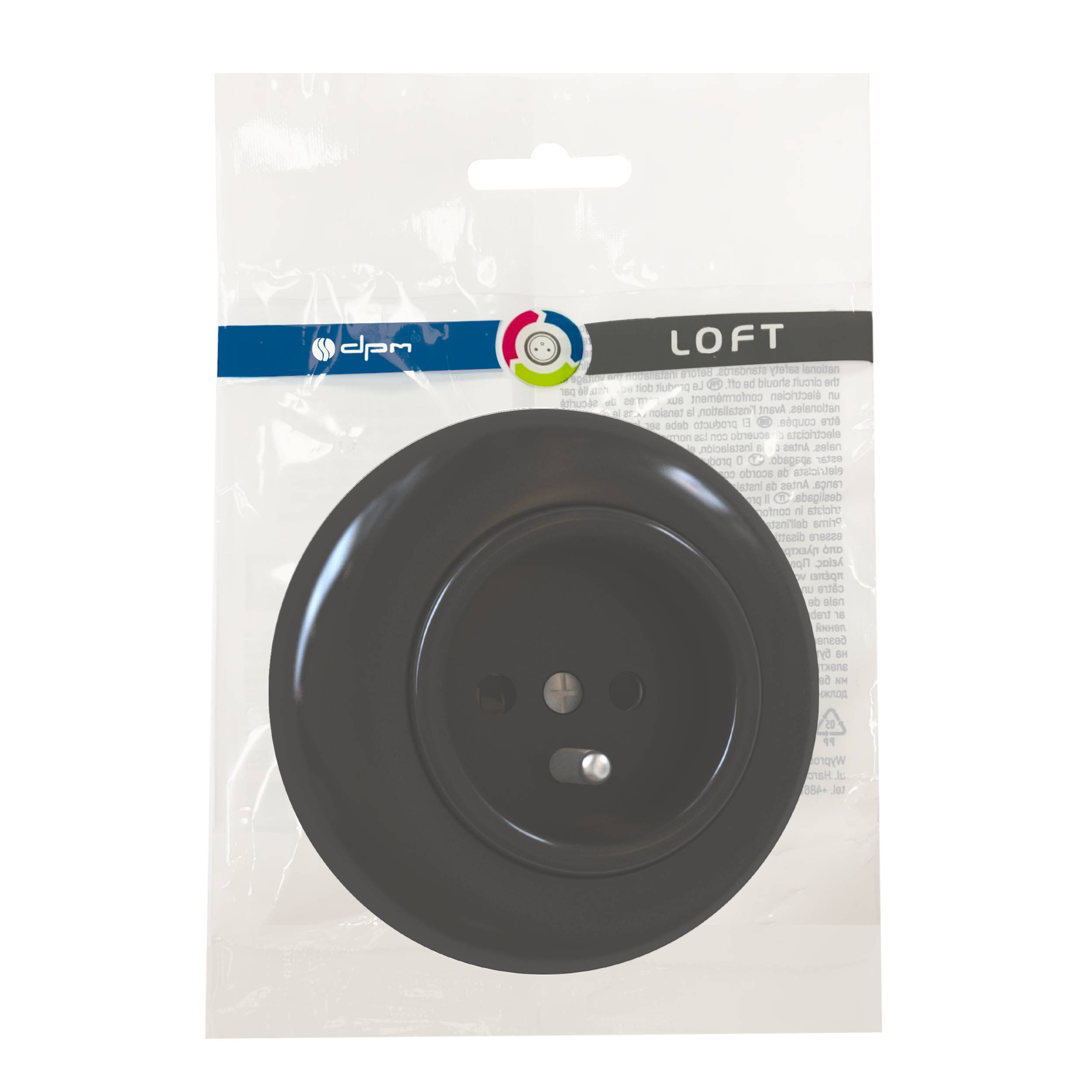 Gniazdo pojedyncze LF0001B LOFT czarny DPM - 10