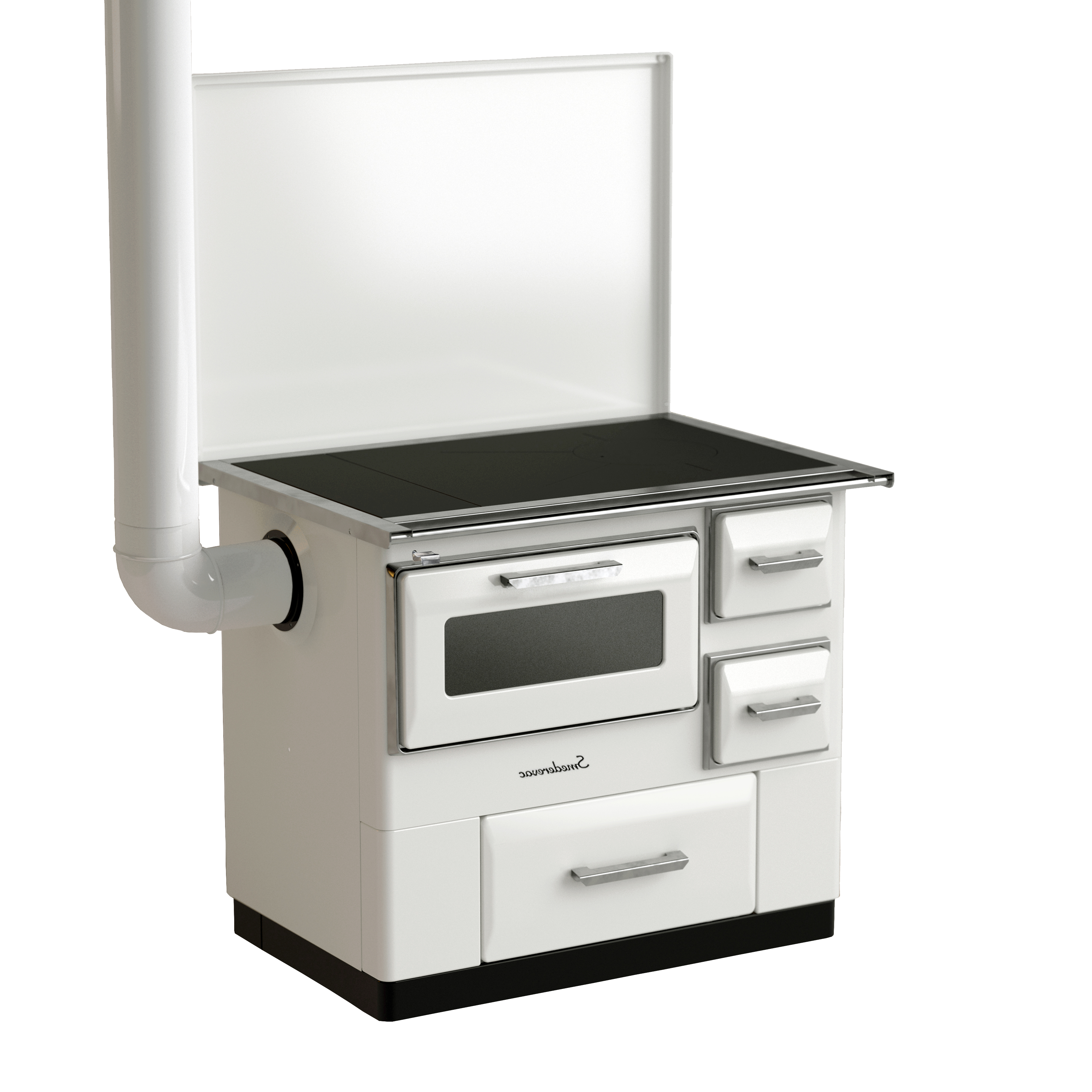 Kuchnia na drewno Luna 7 kW biała lewa Ferretti