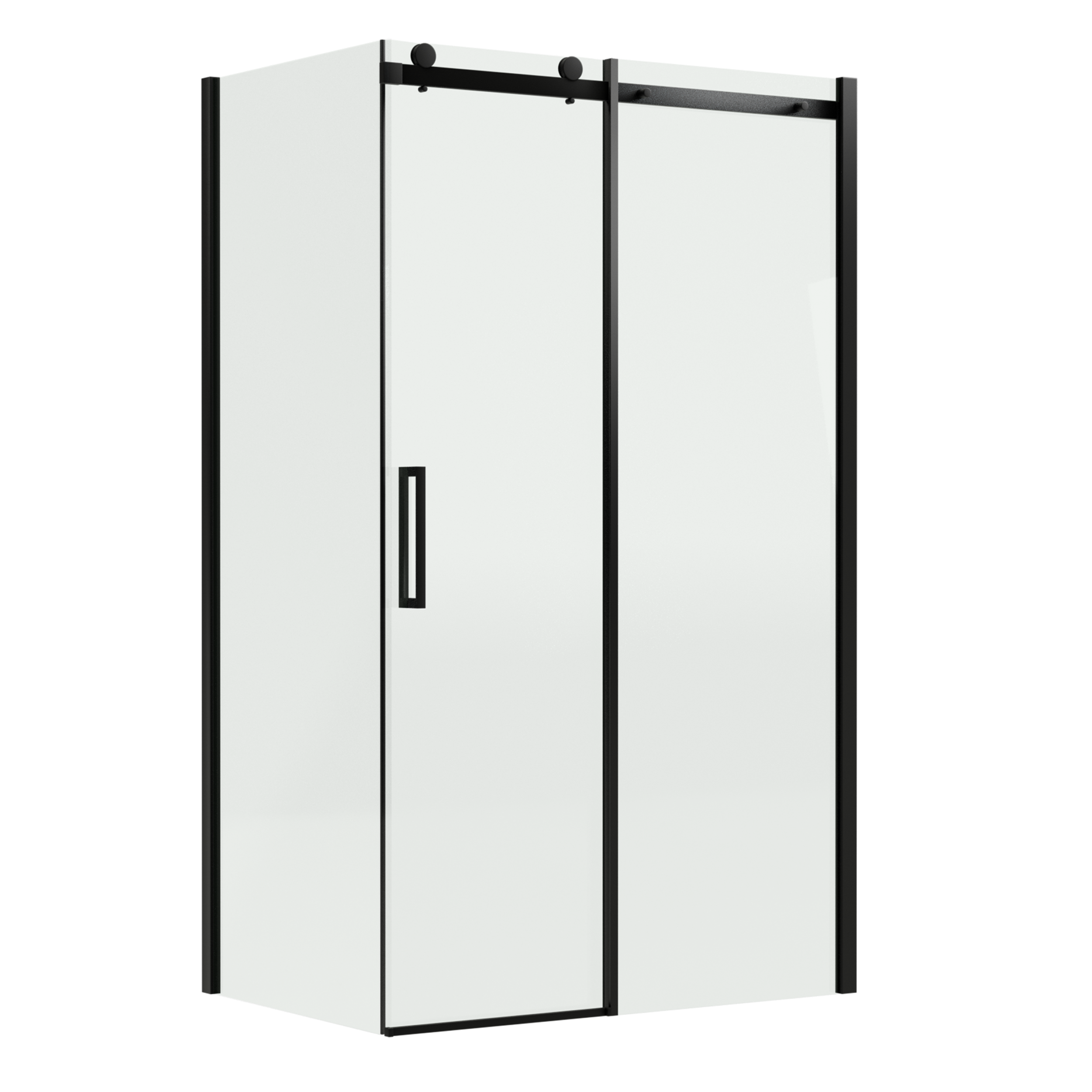 Kabina prysznicowa prostokątna Laurena Black 100 x 90 x 200 cm czarna szkło transparentne Wellneo