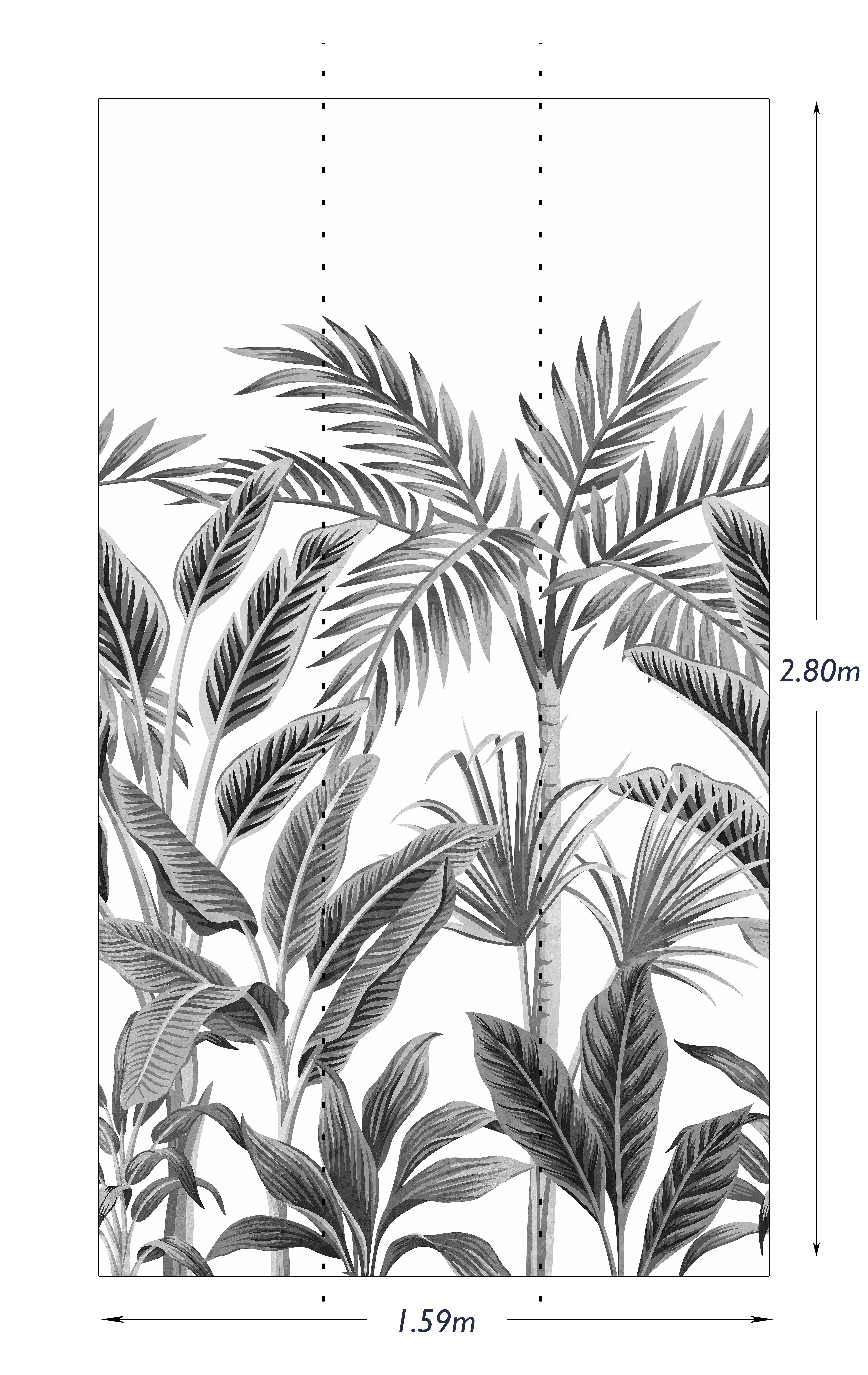 Fotomurale SAINT HONORE Foresta tropicale, Nero 159X280 cm - 6