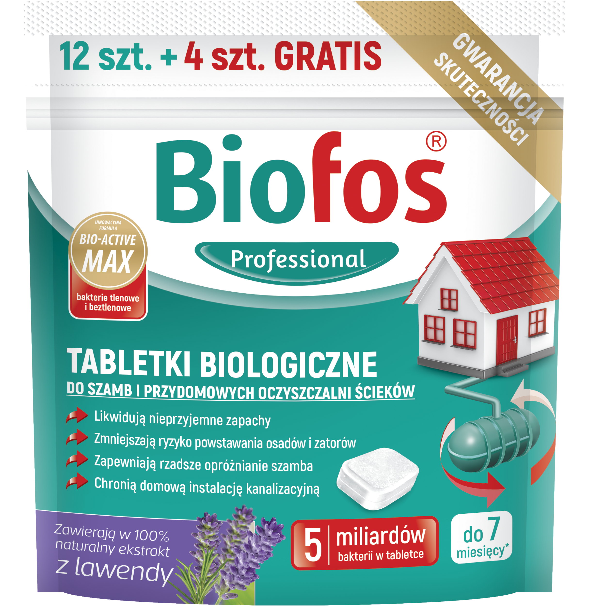 Tabletki do szamb przydomowych 16szt. Biofos Professional