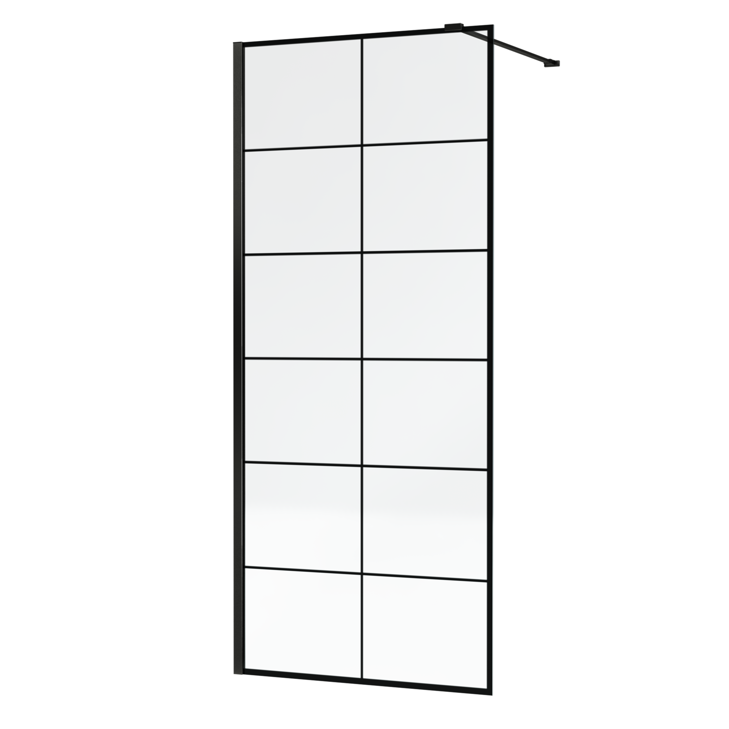 Kabina Walk-in Black Frame 90x200 transparentna profil czarny Wellneo