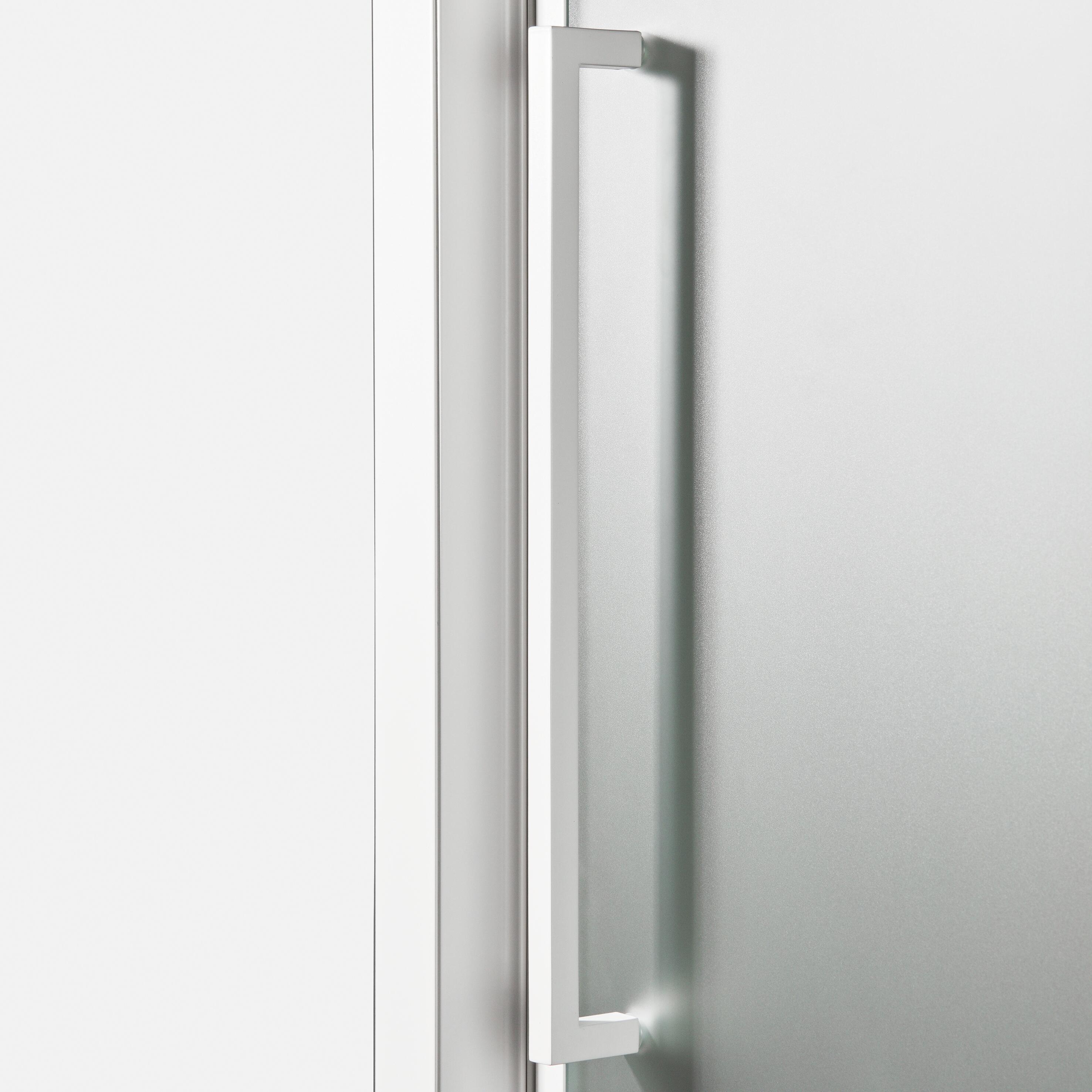 Porta doccia saloon L 67-71 cm x H 195 cm per nicchia in vetro smerigliato SP. 6 mm, profilo opaco bianco, serie Record - 3