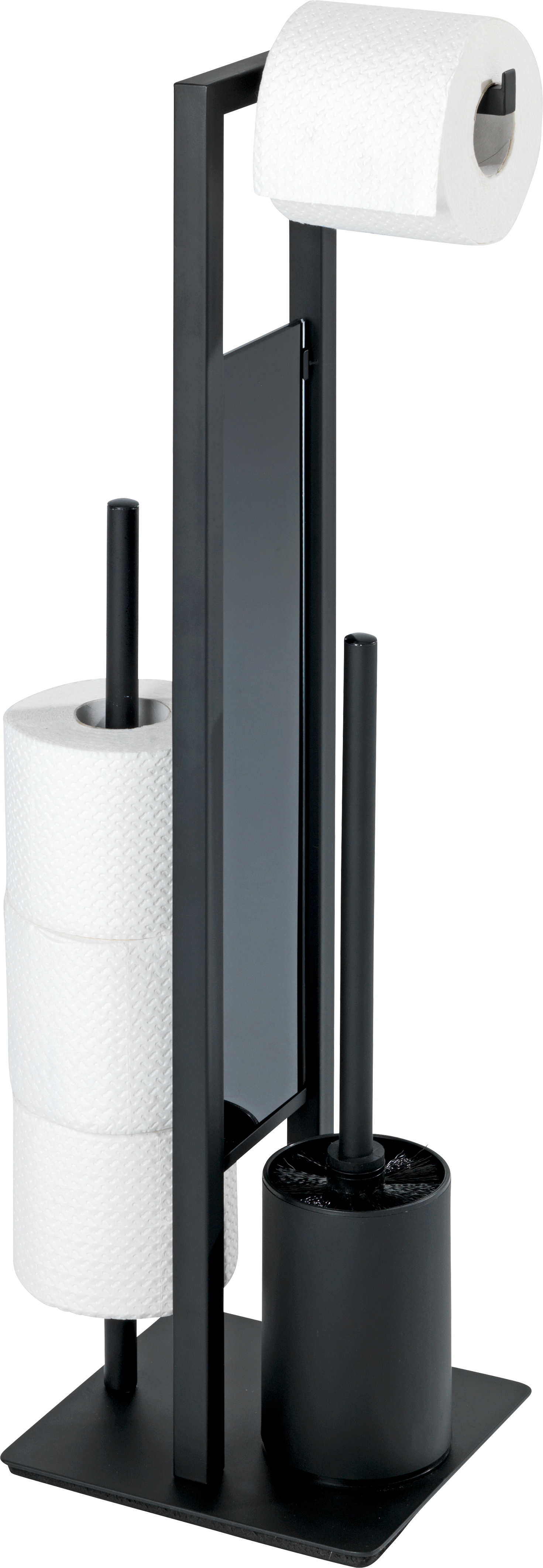 Stojak na papier toaletowy i szczotkę toaletową czarny mat Wenko - 6