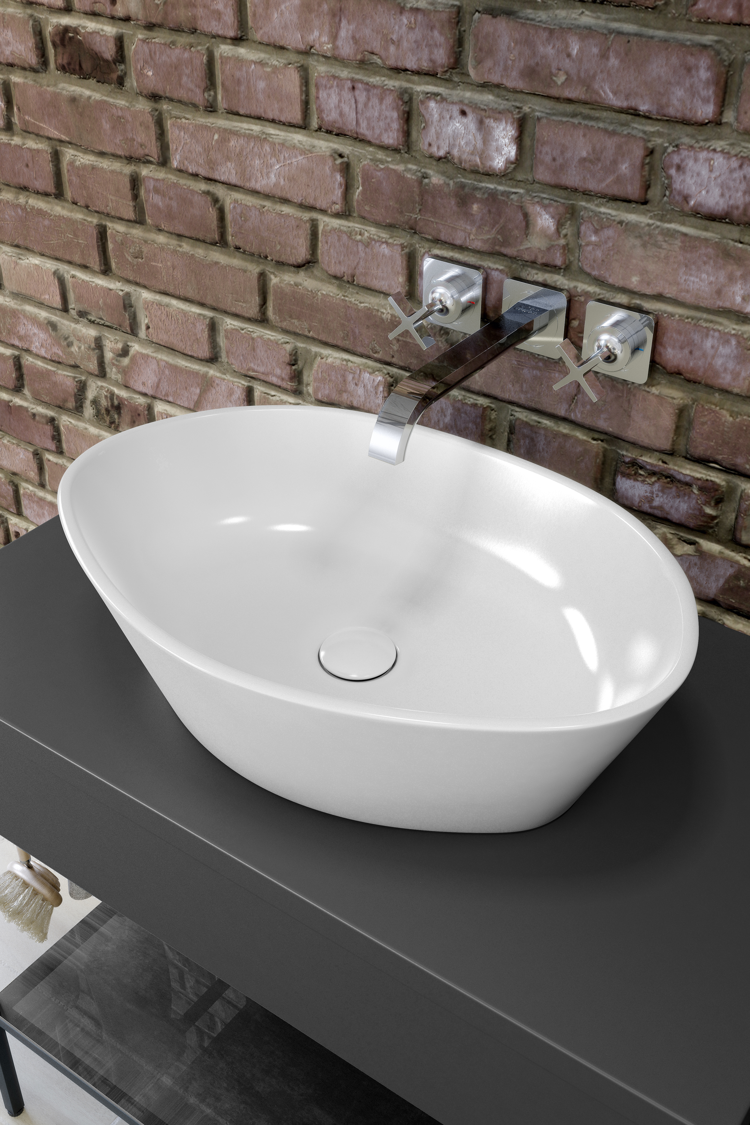 Umywalka ceramiczna nablatowa City Oval 50 Cersanit - 4