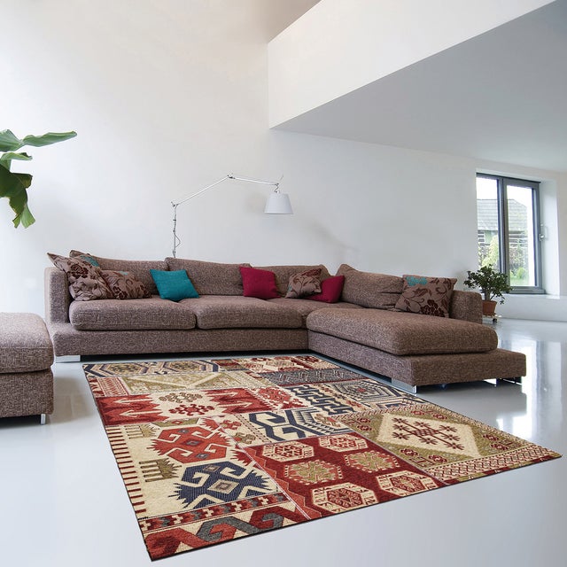 Tappeto Modern kilim orientale in acrilico multicolor, L 120 x L 60 cm