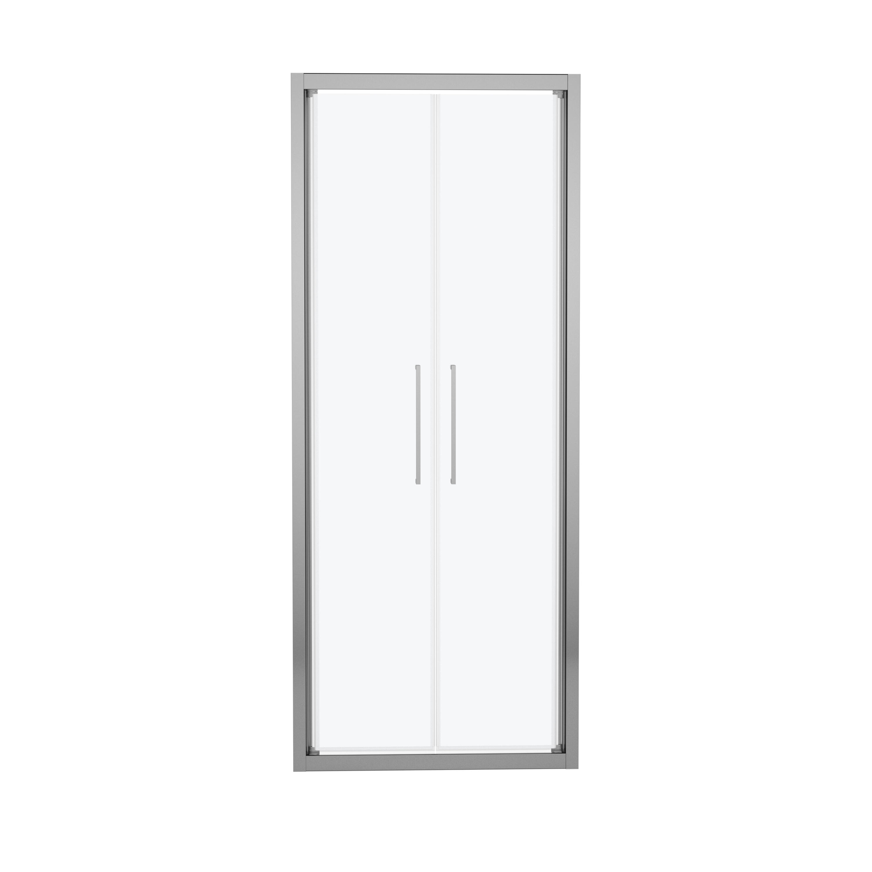 Porta doccia saloon L 97-101 cm x H 195 cm per nicchia in vetro smerigliato SP. 6 mm, profilo lucido cromo, serie Record - 2