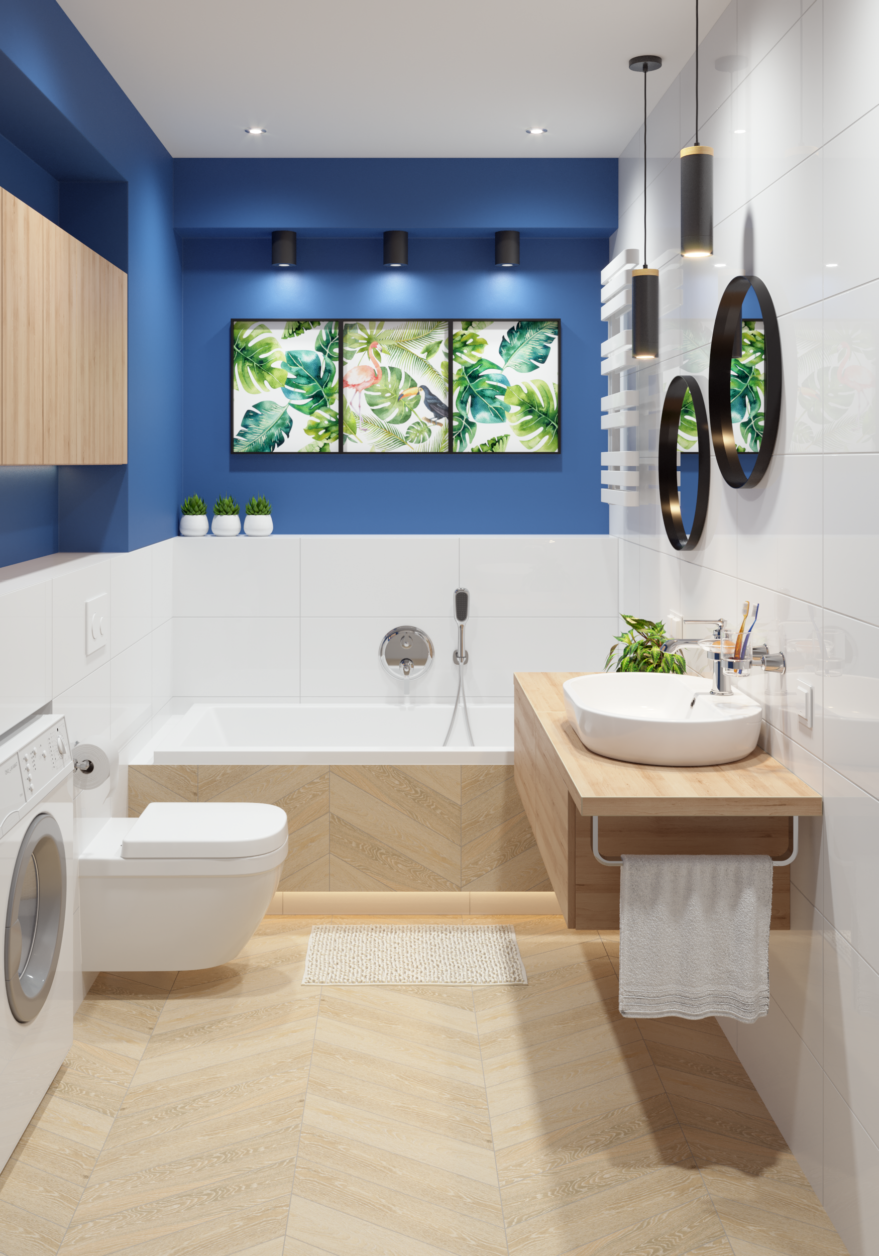 Grzejnik WARP S 85x50 cm Biały D 585W Roz 5cm 6 Bar TERMA - 9