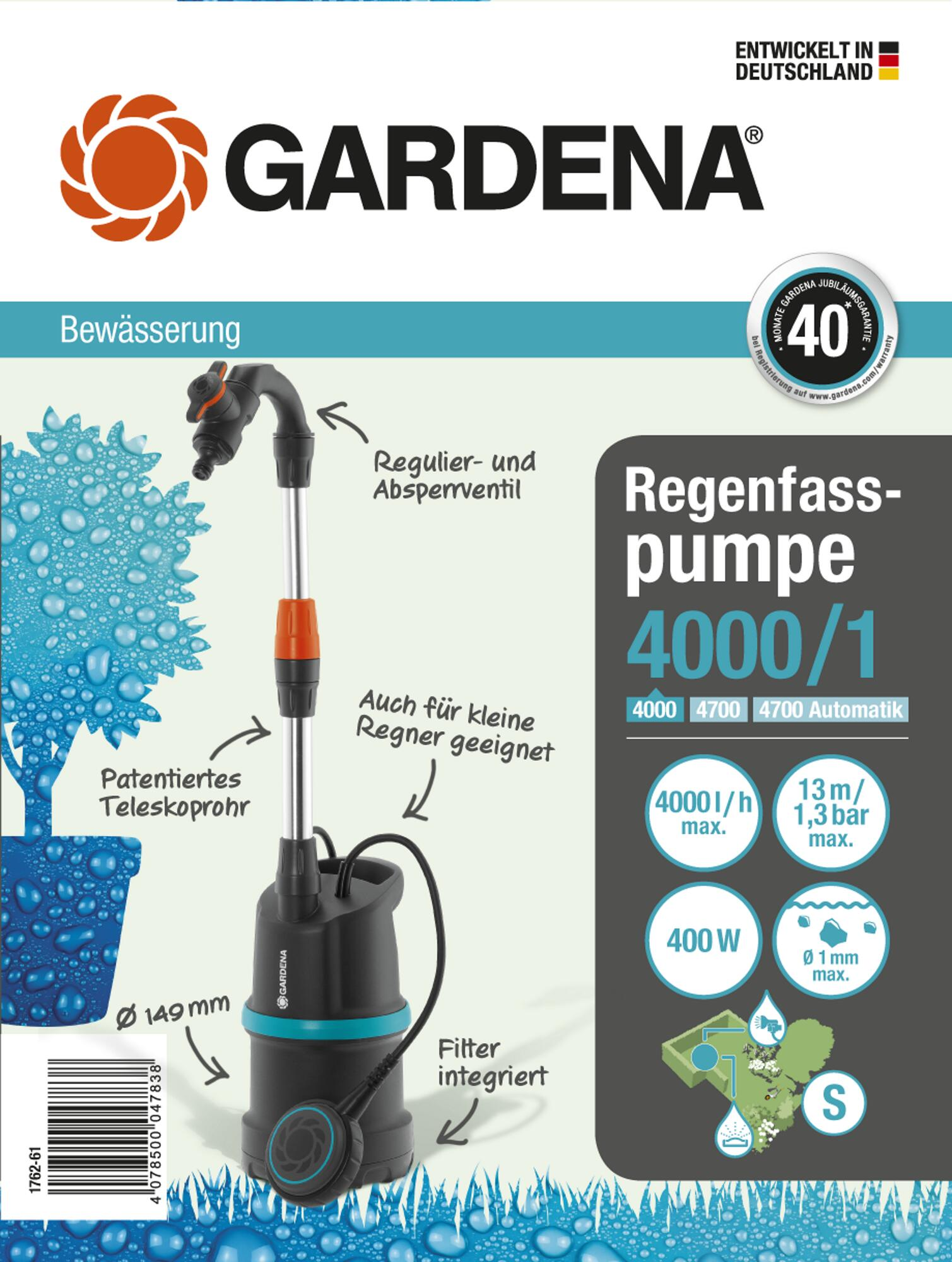 Pompa do wody deszczowej Gardena 400W 4000l/h - 2