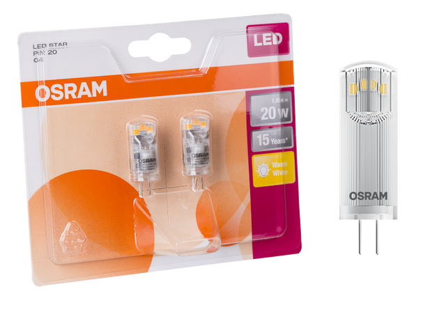 Żarówka LED G4 2 szt. (12 V) 1,8W 200 lm Ciepła biel OSRAM