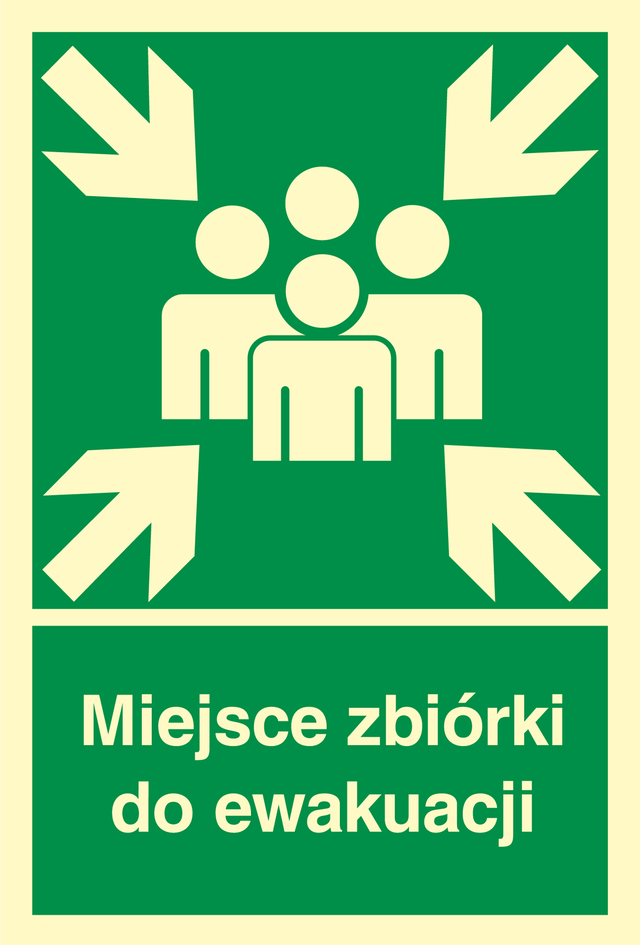Tablica informacyjna 'Miejsce zbiórki do ewakuacji' 22x15 cm