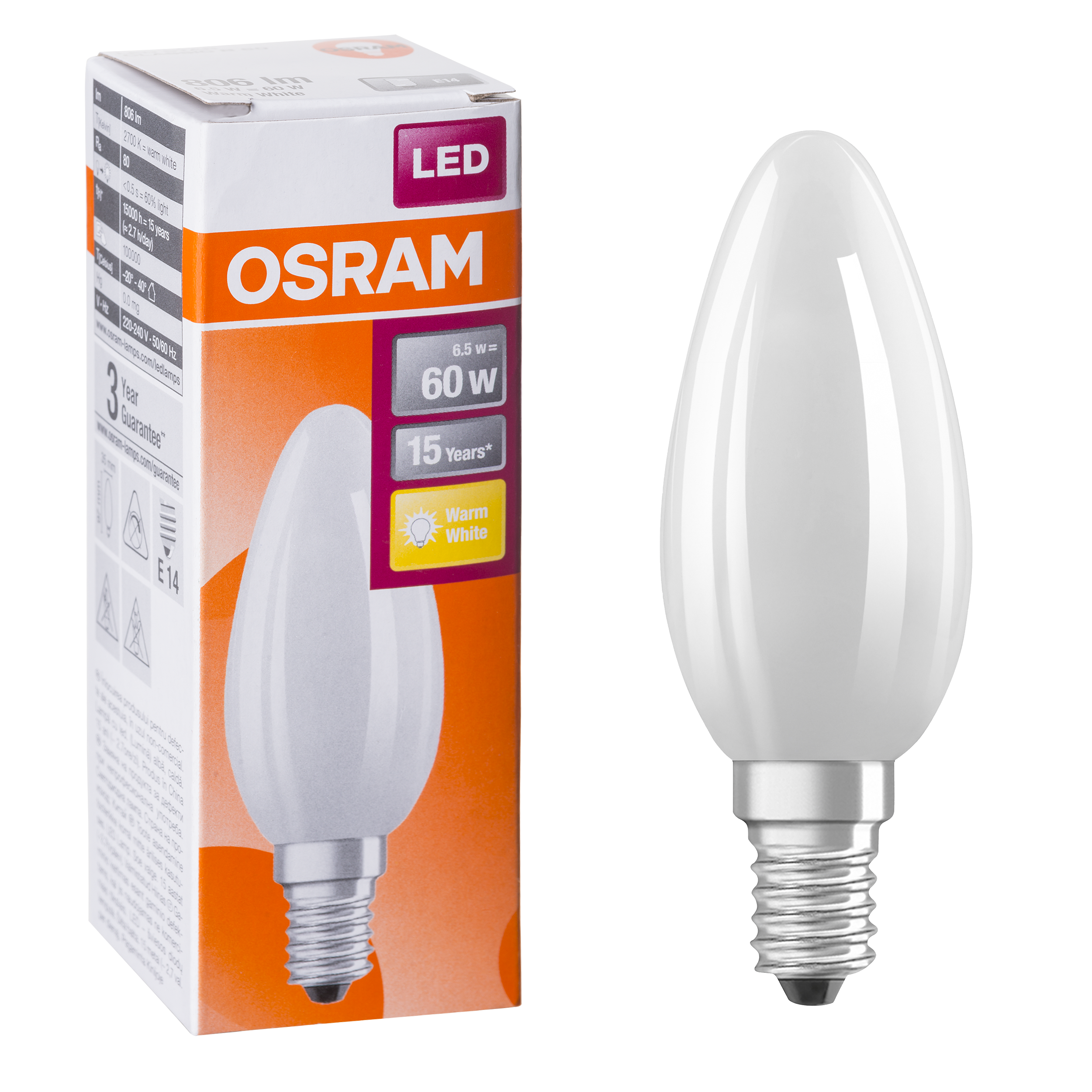 Żarówka LED E14 (230 V) 7W 806 lm Ciepła biel OSRAM - 4