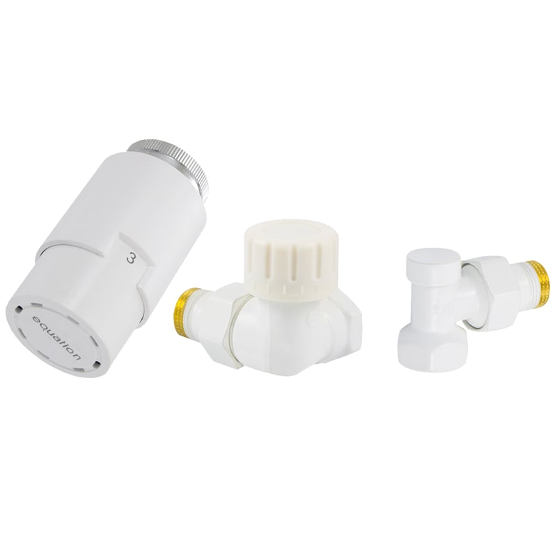 Zestaw termostatyczny OSIOWY-LEWY 1/2"x1/2" biały EQUATION