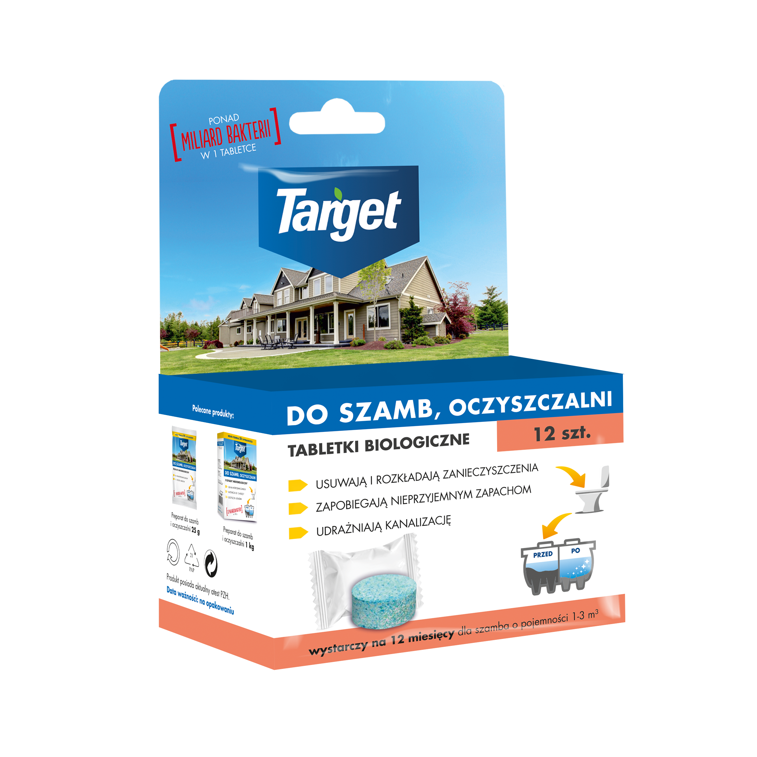 Tabletki biologiczne do szamb 12szt. Target