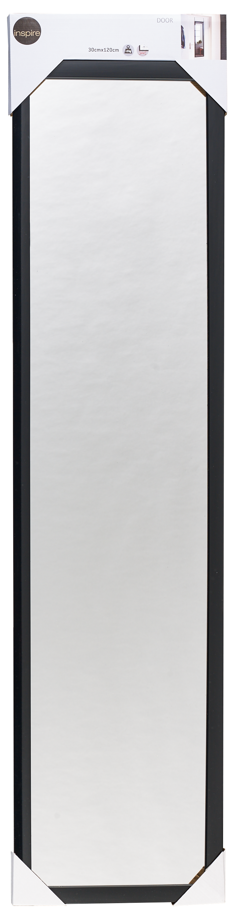 Lustro na drzwi Door czarne 30 x 120 cm Inspire - 14