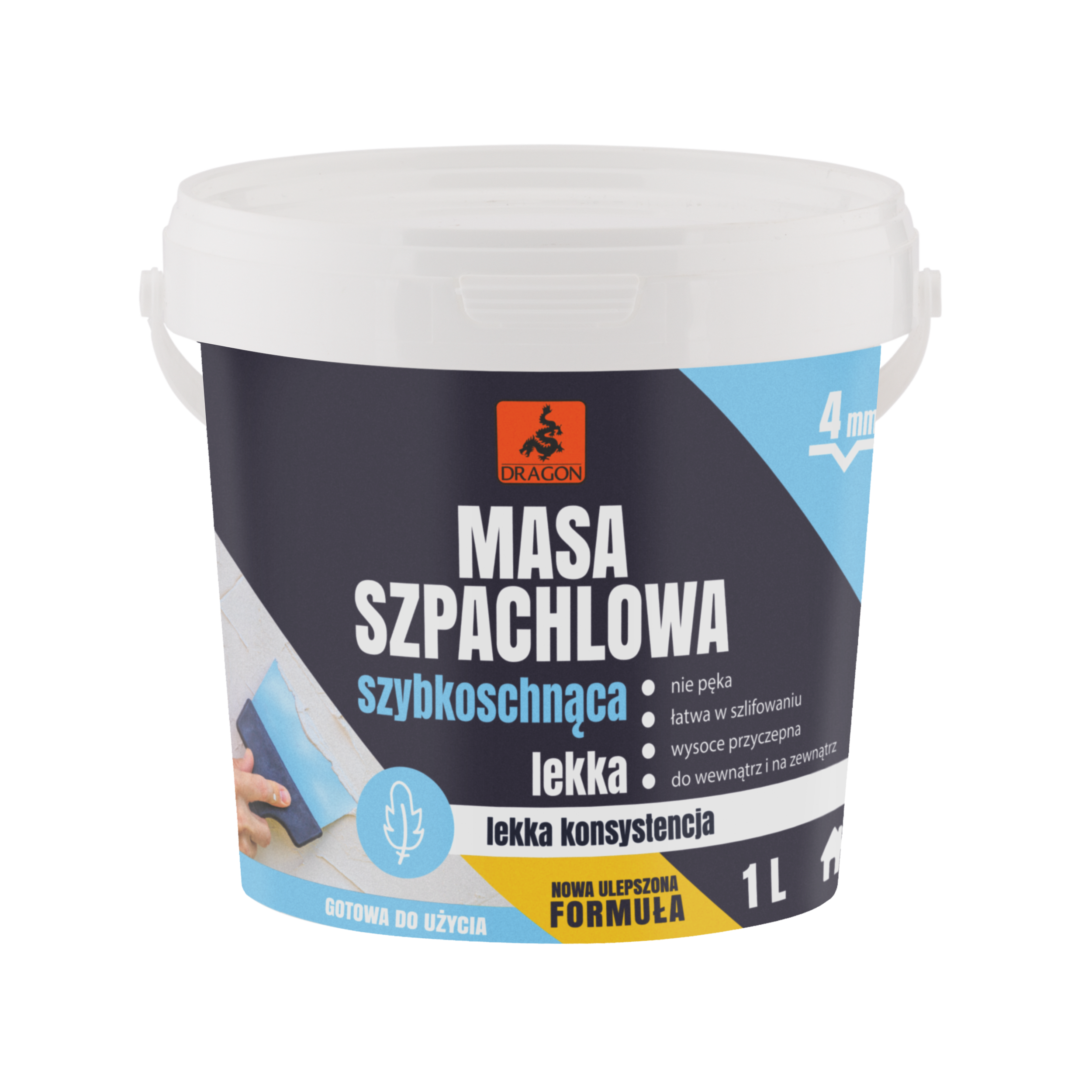 Masa szpachlowa szybkoschnąca 1 l lekka Dragon