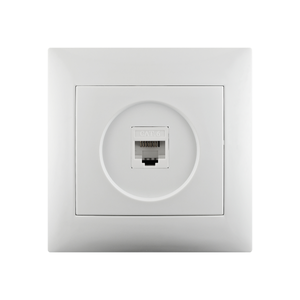 Toma De Teléfono LIVOLO TAE Con Marco De Vidrio Blanco - Para RDSI/DSL, Montaje Empotrado