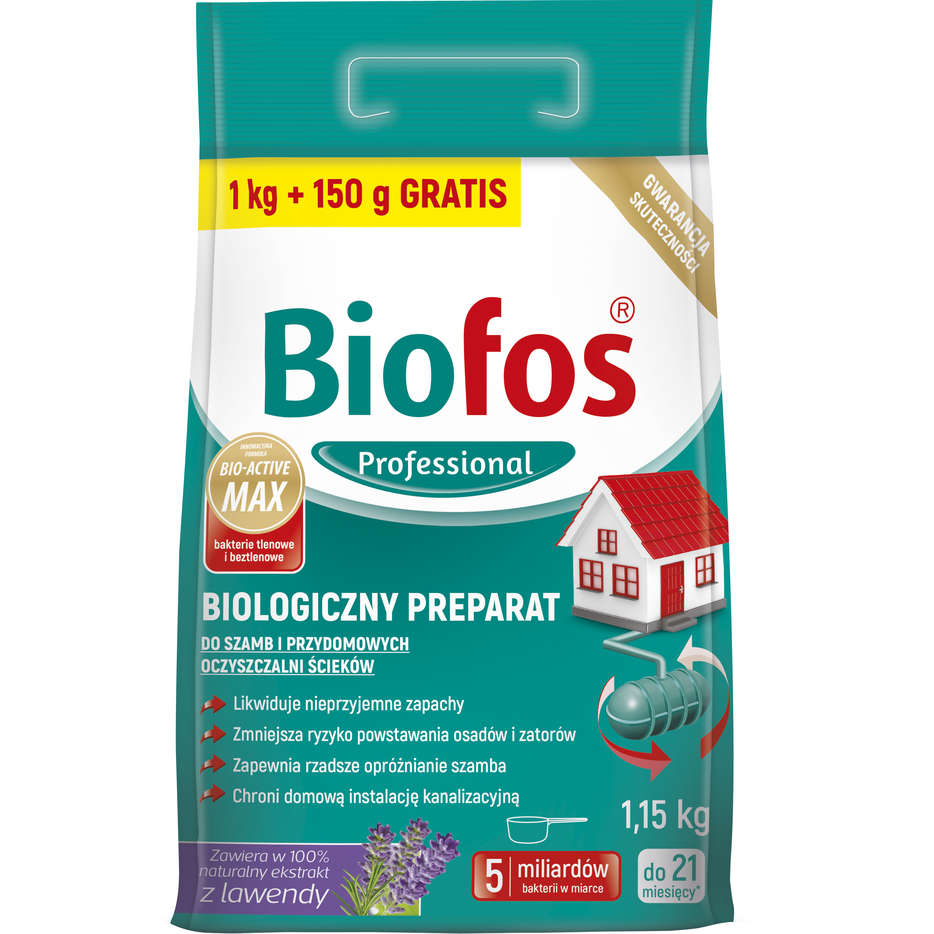 Proszek do szamb przydomowych 1.15kg Biofos Professional