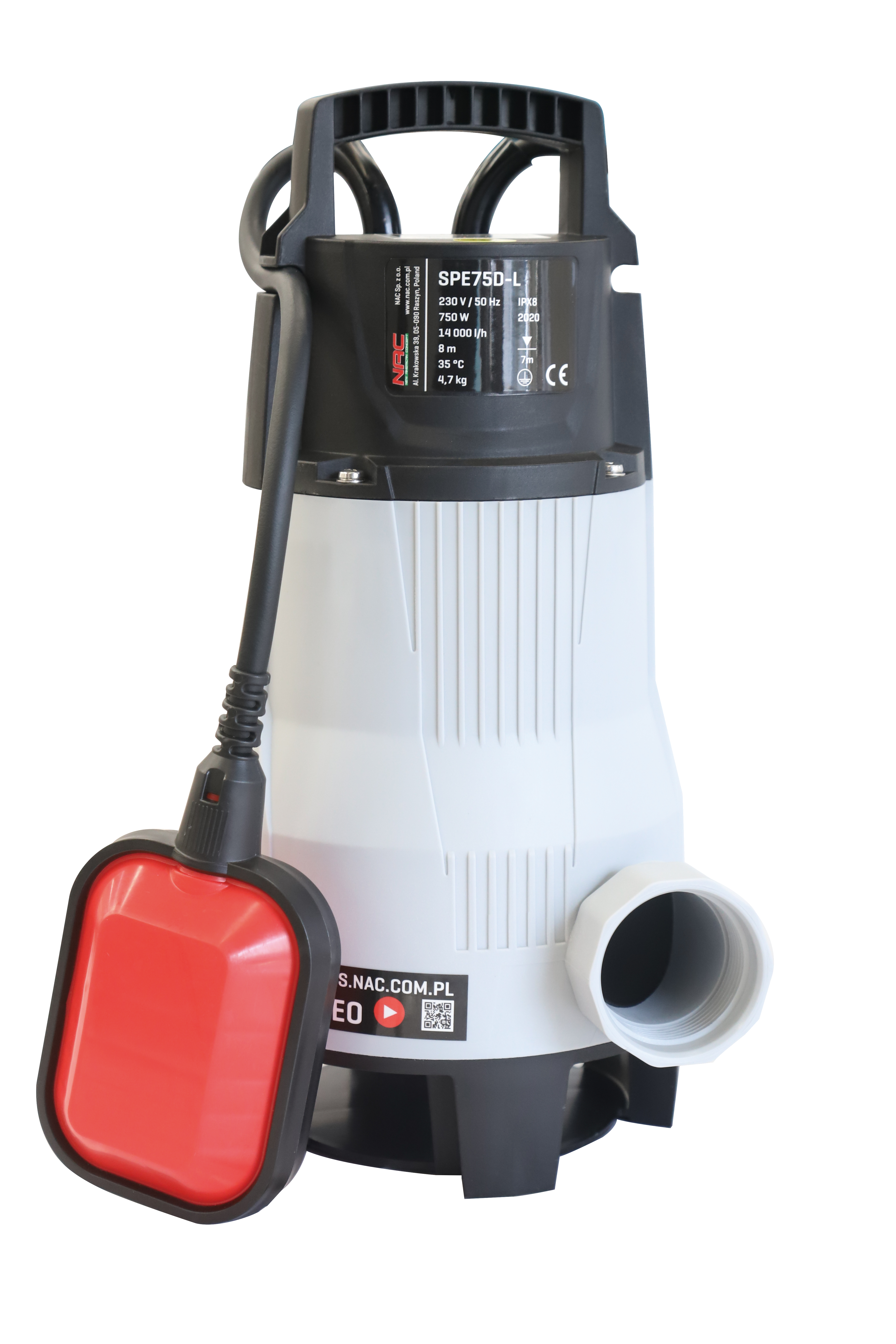 Pompa do wody brudnej NAC SPE75D-L 14000l/h 750W