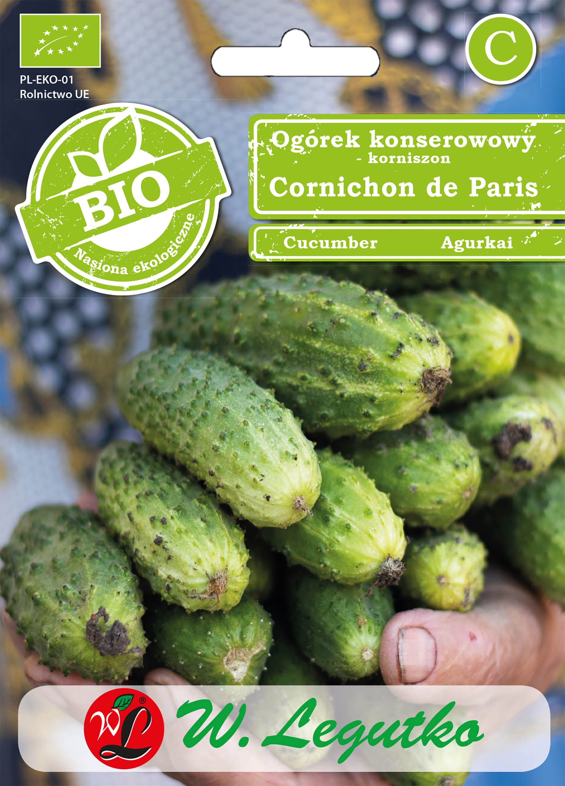 Ogórek konserwowy Bio Cornichon de Paris nasiona ekologiczne W. Legutko