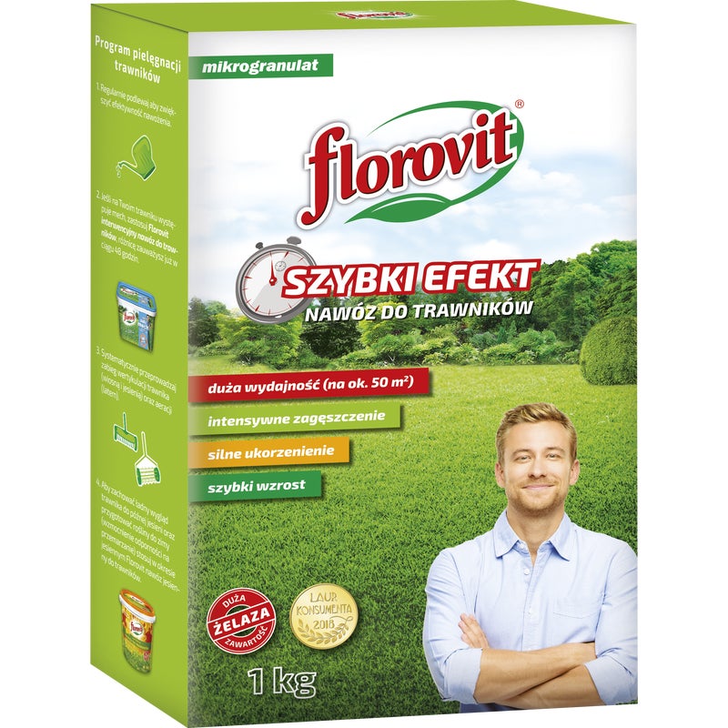 Nawóz do trawnika Szybki efekt 1kg Florovit
